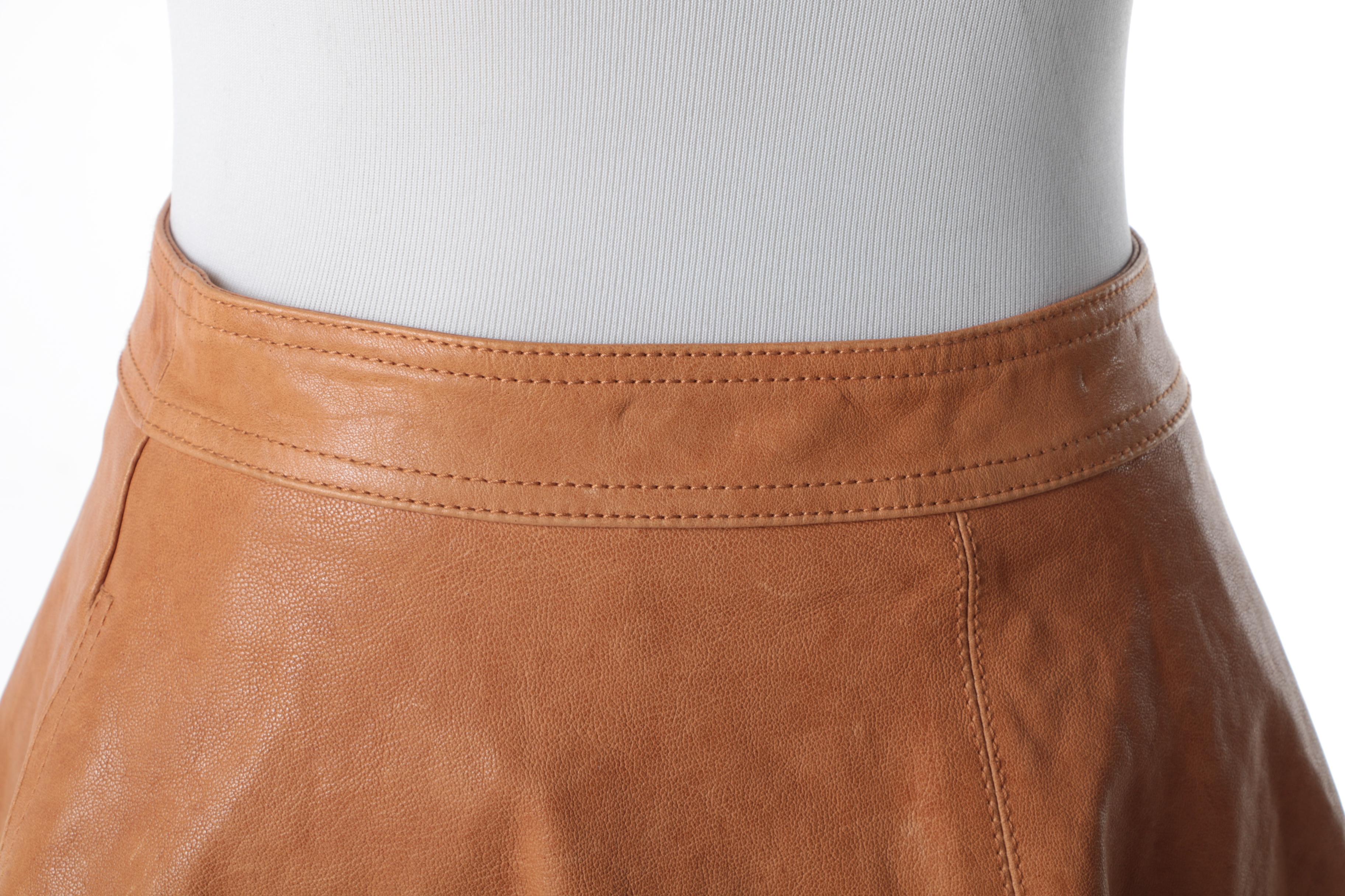 Diane von Furstenberg Leather Skirt