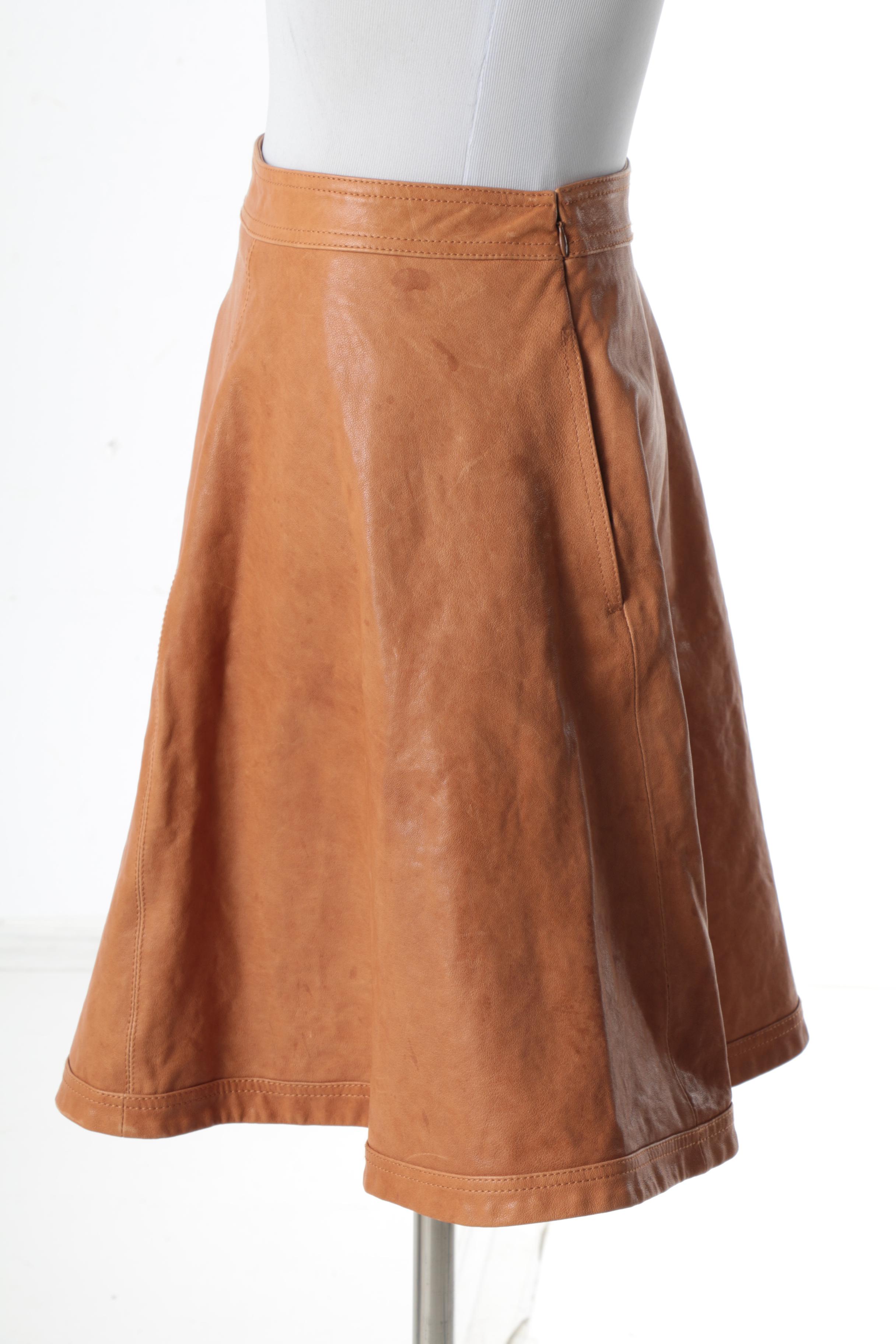 Diane von Furstenberg Leather Skirt