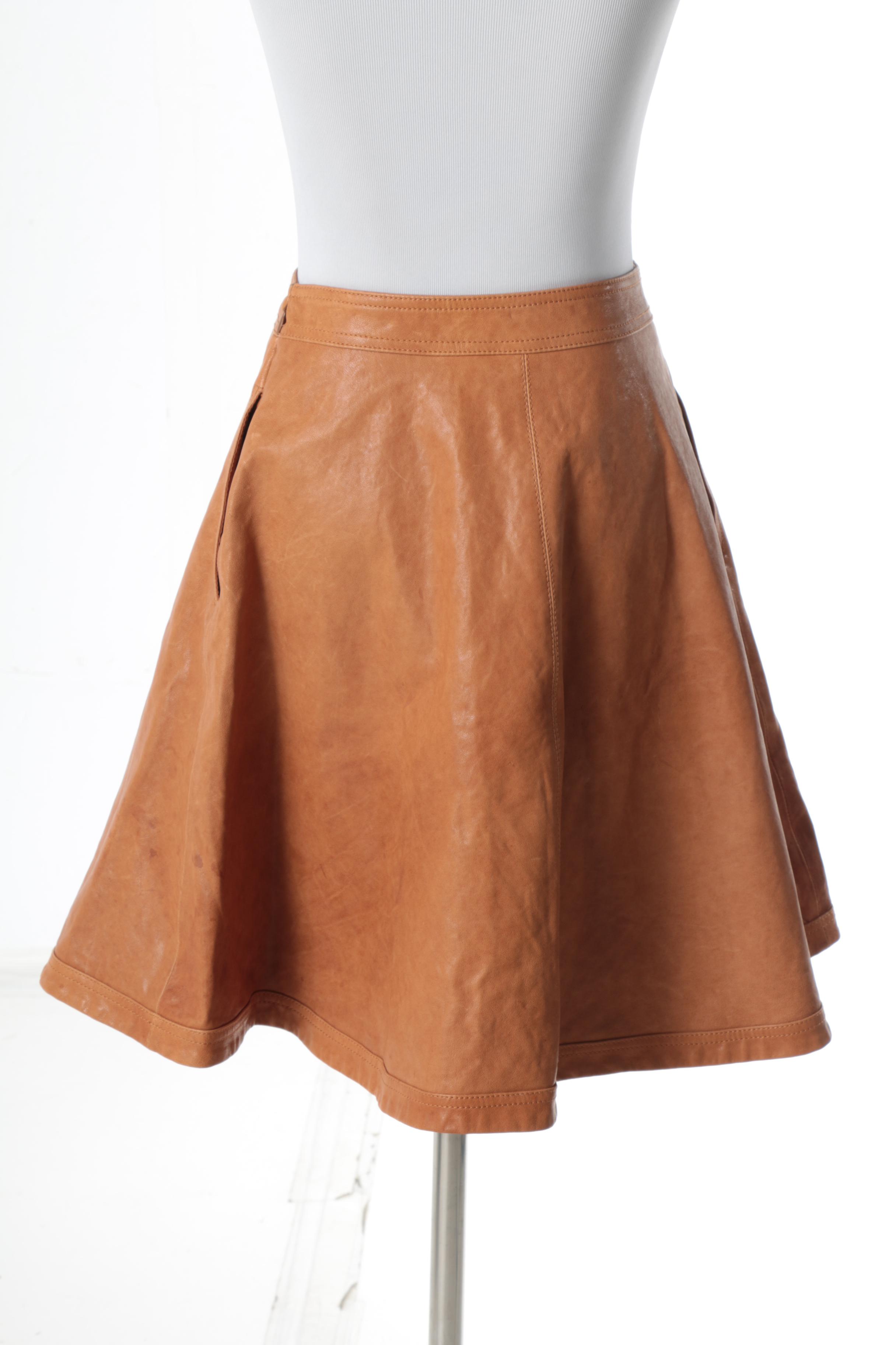 Diane von Furstenberg Leather Skirt