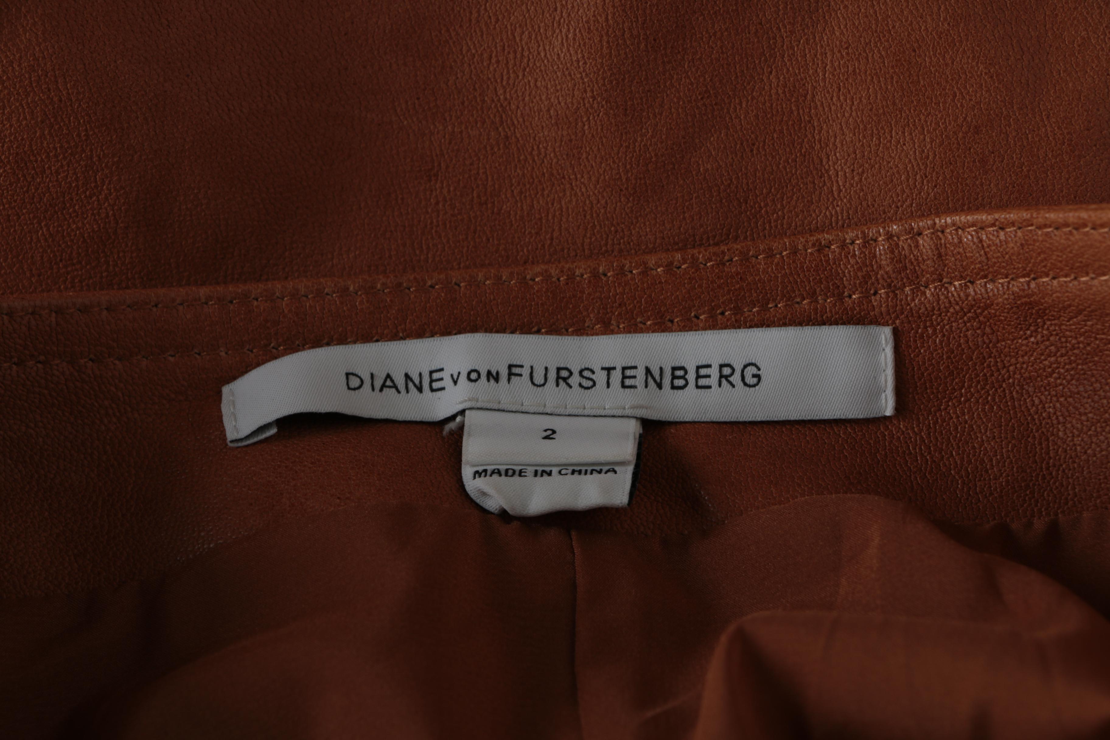 Diane von Furstenberg Leather Skirt