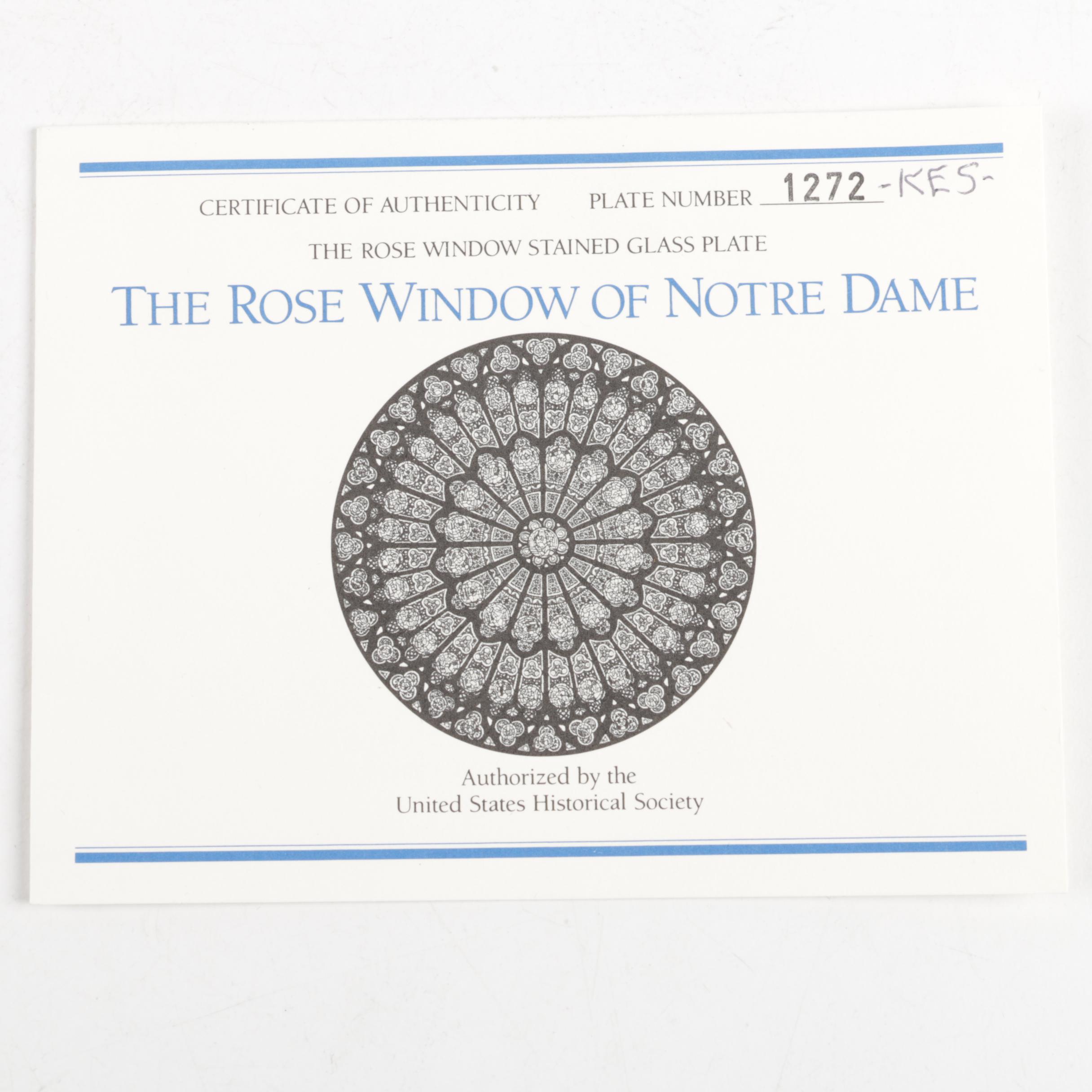 "The Rose Window of Notre Dame"  Limited Edition Plate