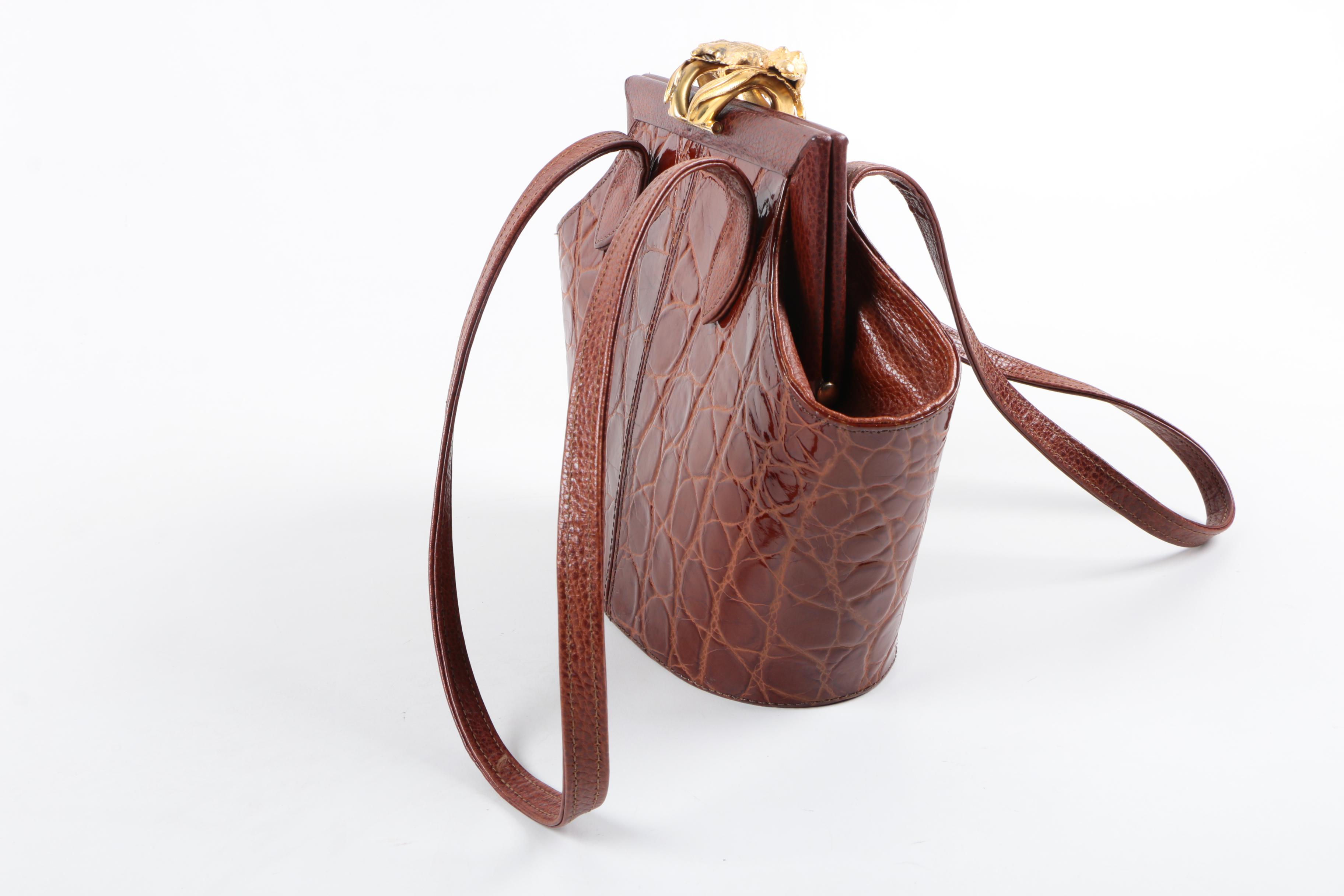 Ann Turk Embossed Leather Purse