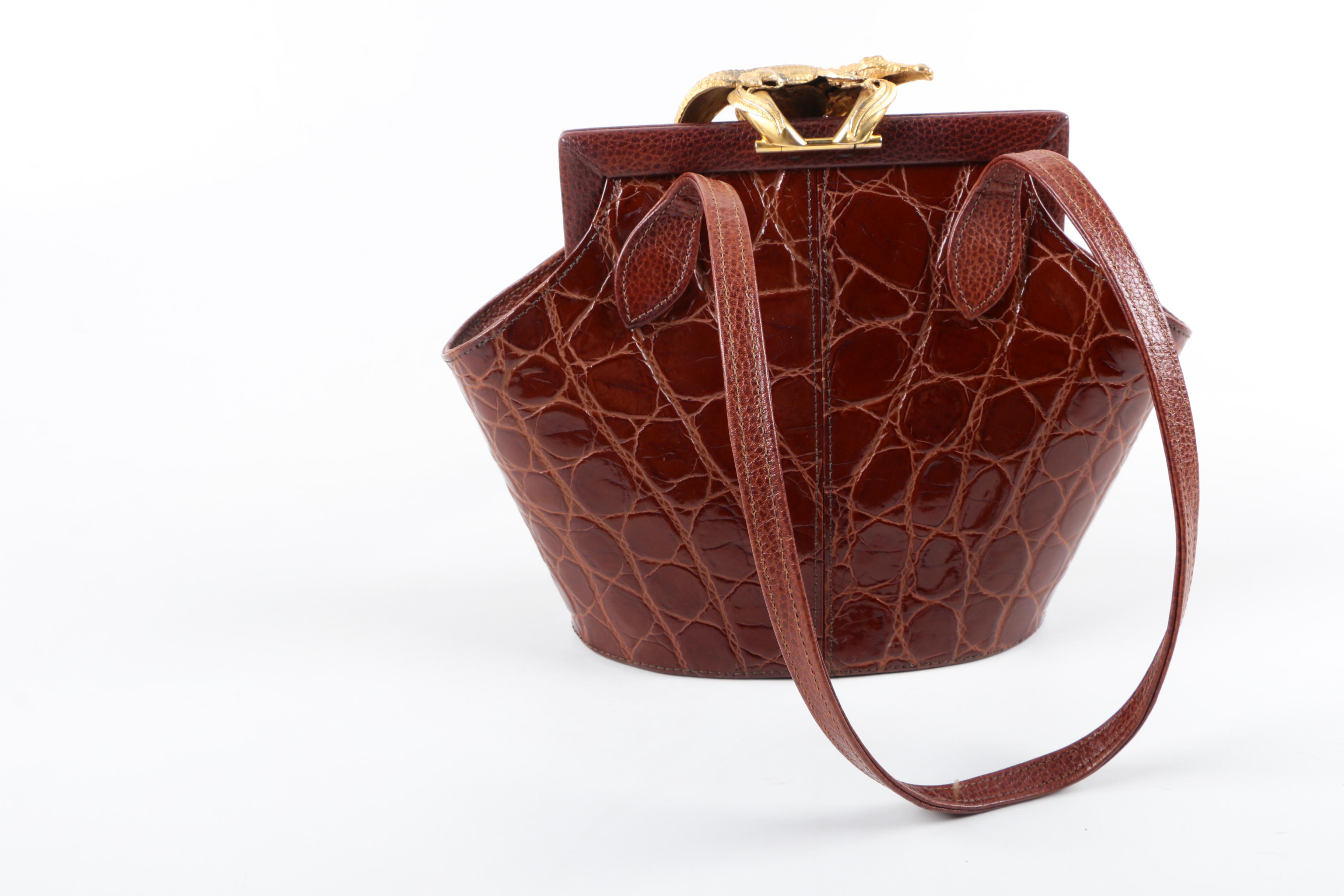 Ann Turk Embossed Leather Purse