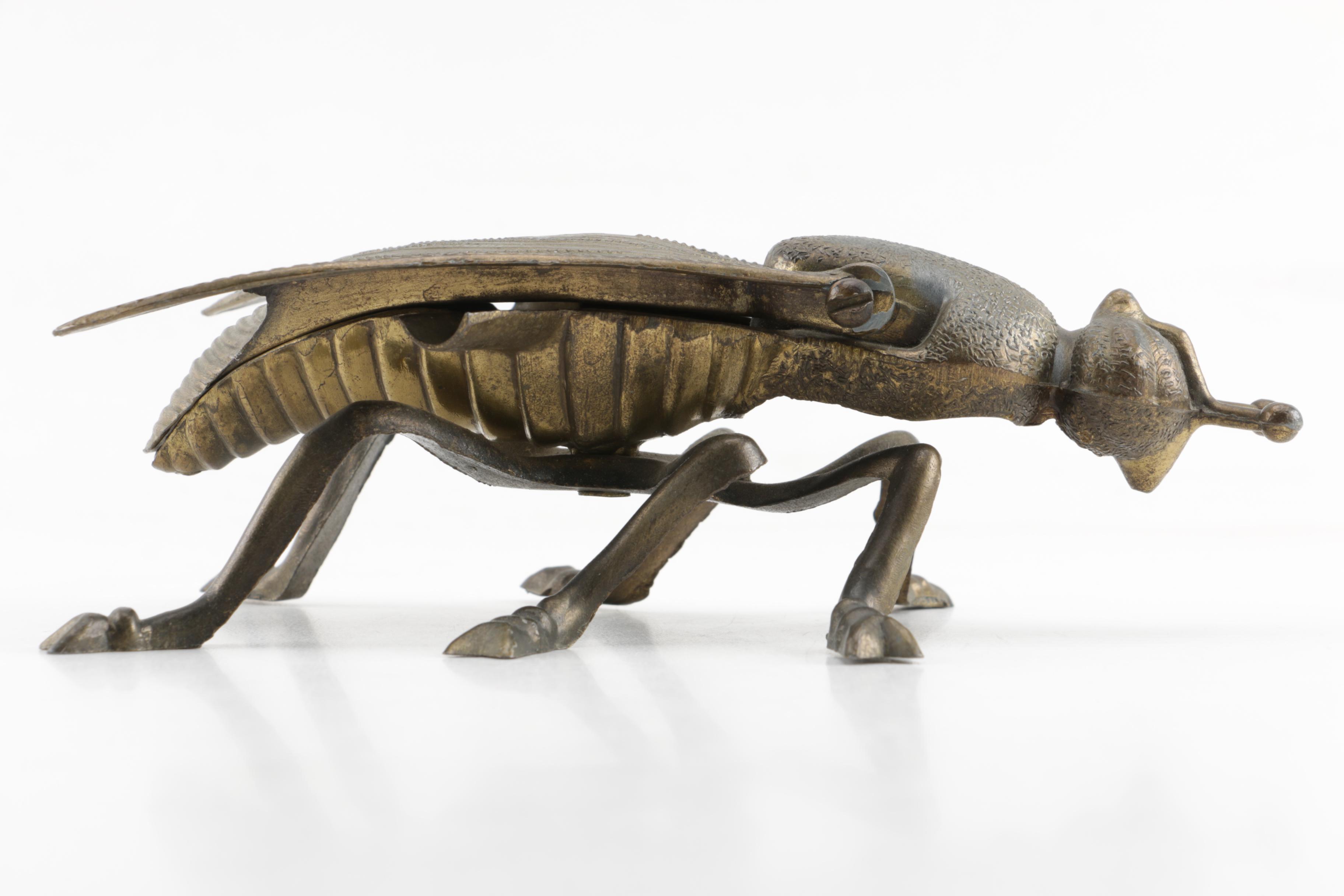 Vintage Aged Brass Fly Ashtray