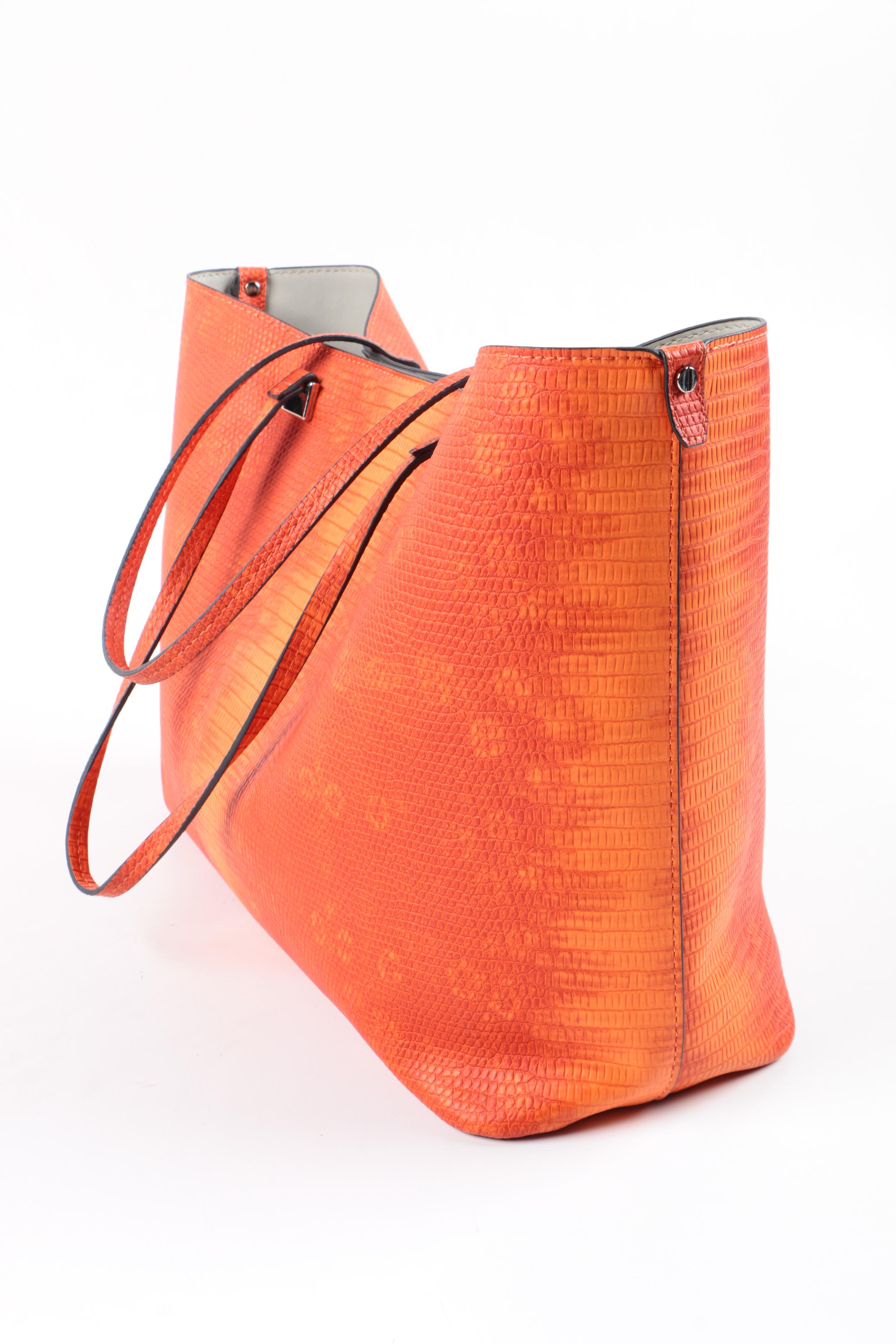 Christian Siriano Reptile Embossed Polyurethane Sabrina Tote