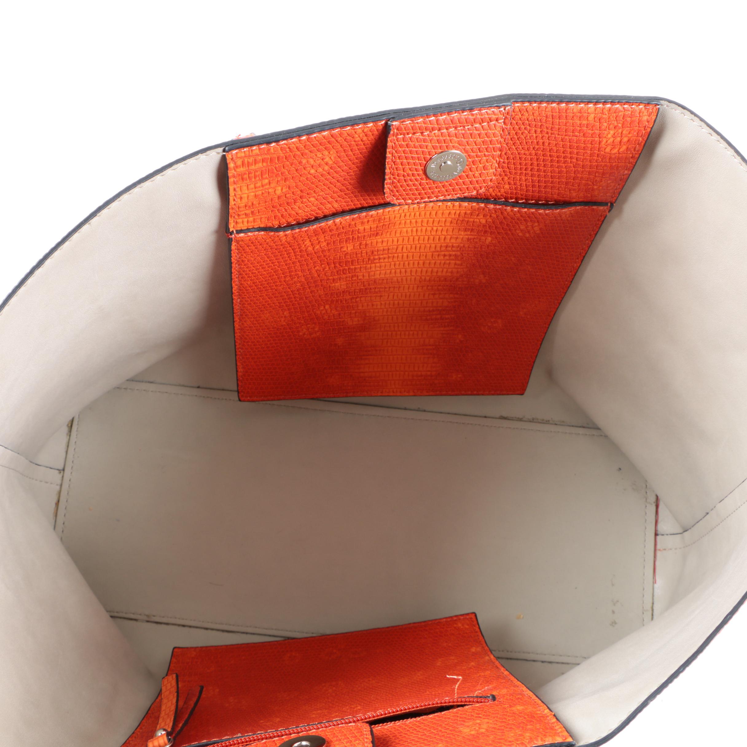 Christian Siriano Reptile Embossed Polyurethane Sabrina Tote