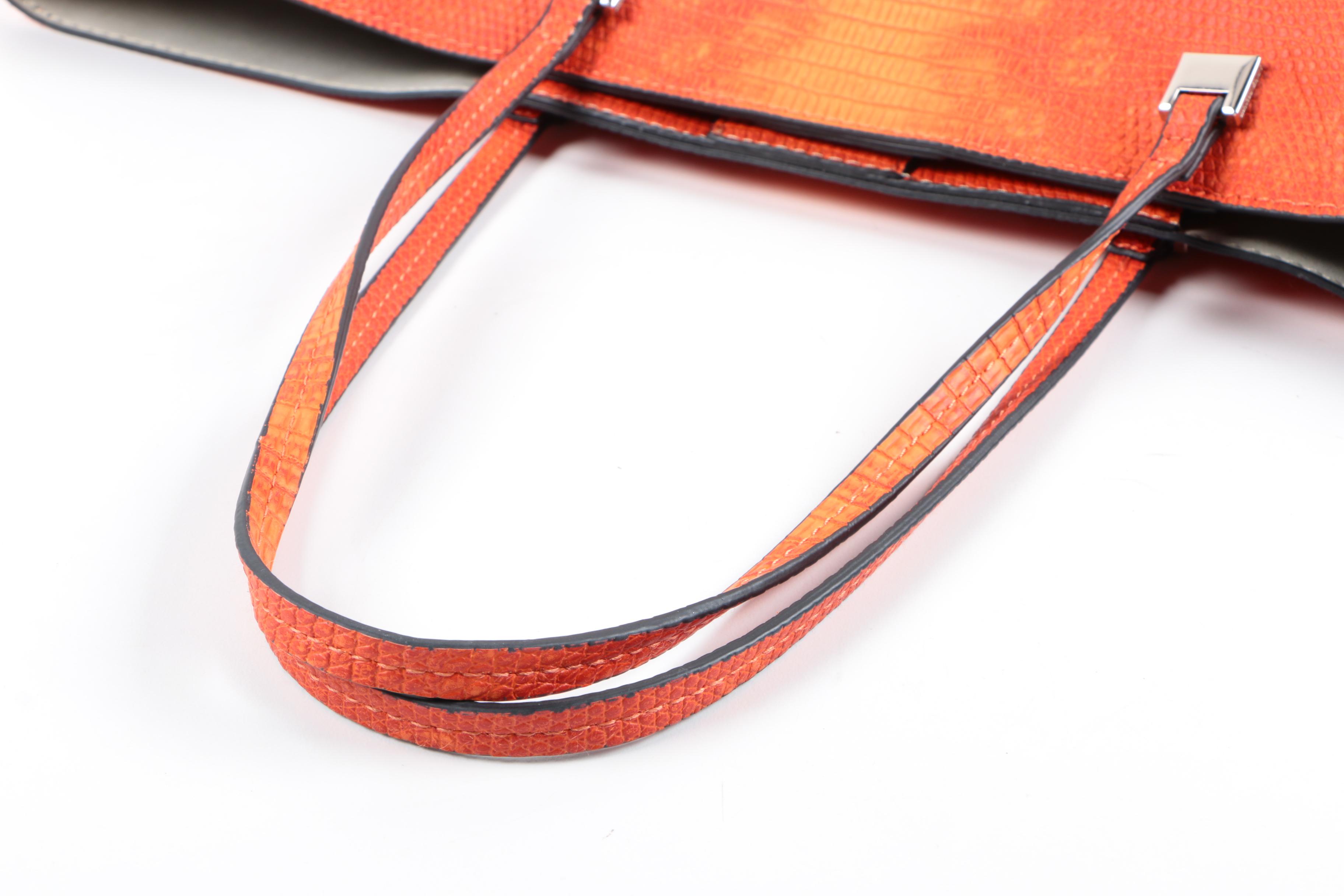 Christian Siriano Reptile Embossed Polyurethane Sabrina Tote