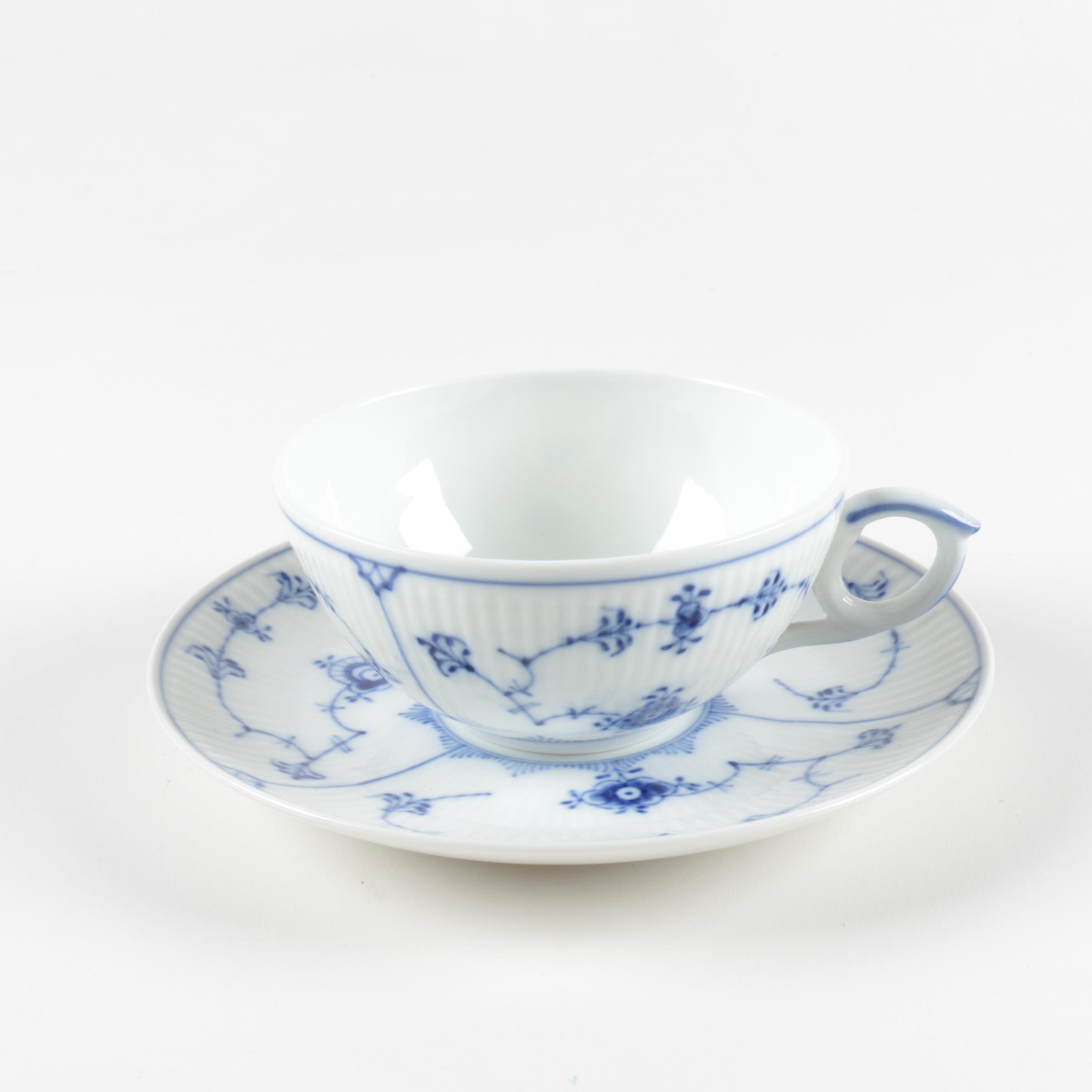 Blue and White Tableware including Royal Copenhagen and JG Meakin