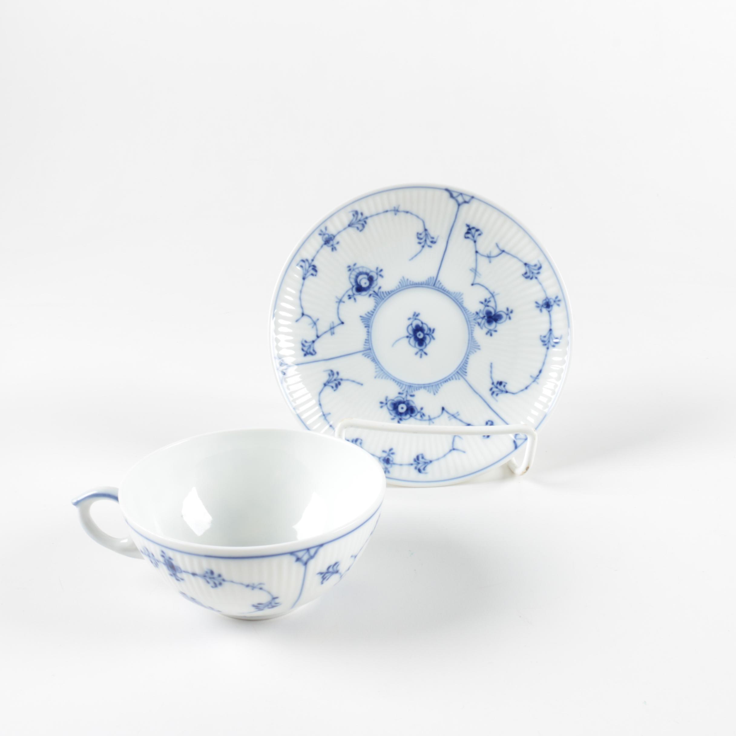 Blue and White Tableware including Royal Copenhagen and JG Meakin