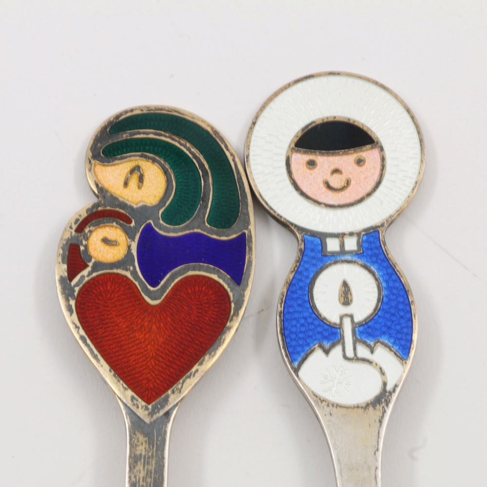 Four Vintage Danish Anton Michelsen Gold Wash Sterling Silver Spoons