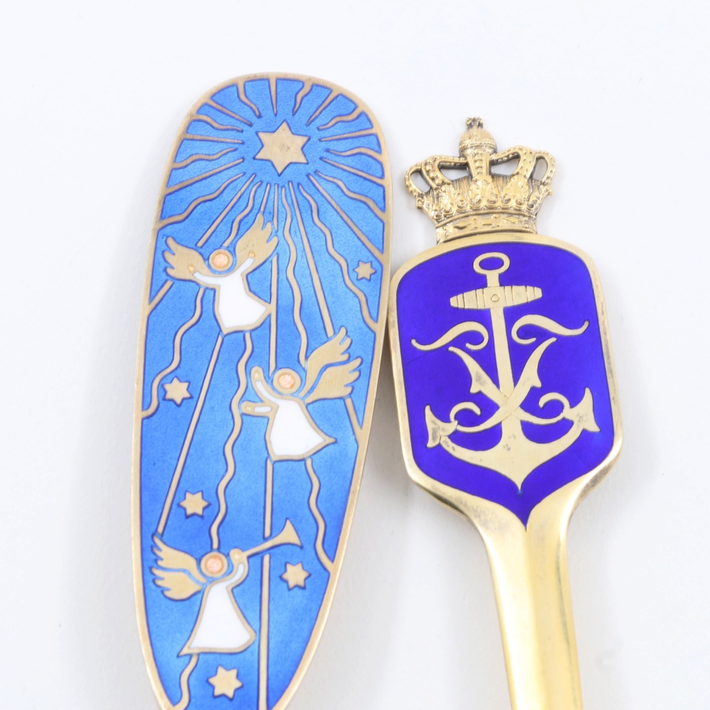 Four Vintage Danish Anton Michelsen Gold Wash Sterling Silver Spoons