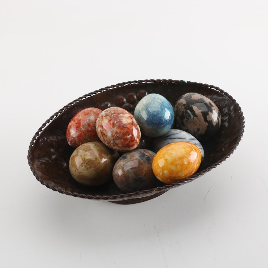 Dyed Alabaster and Marble Eggs