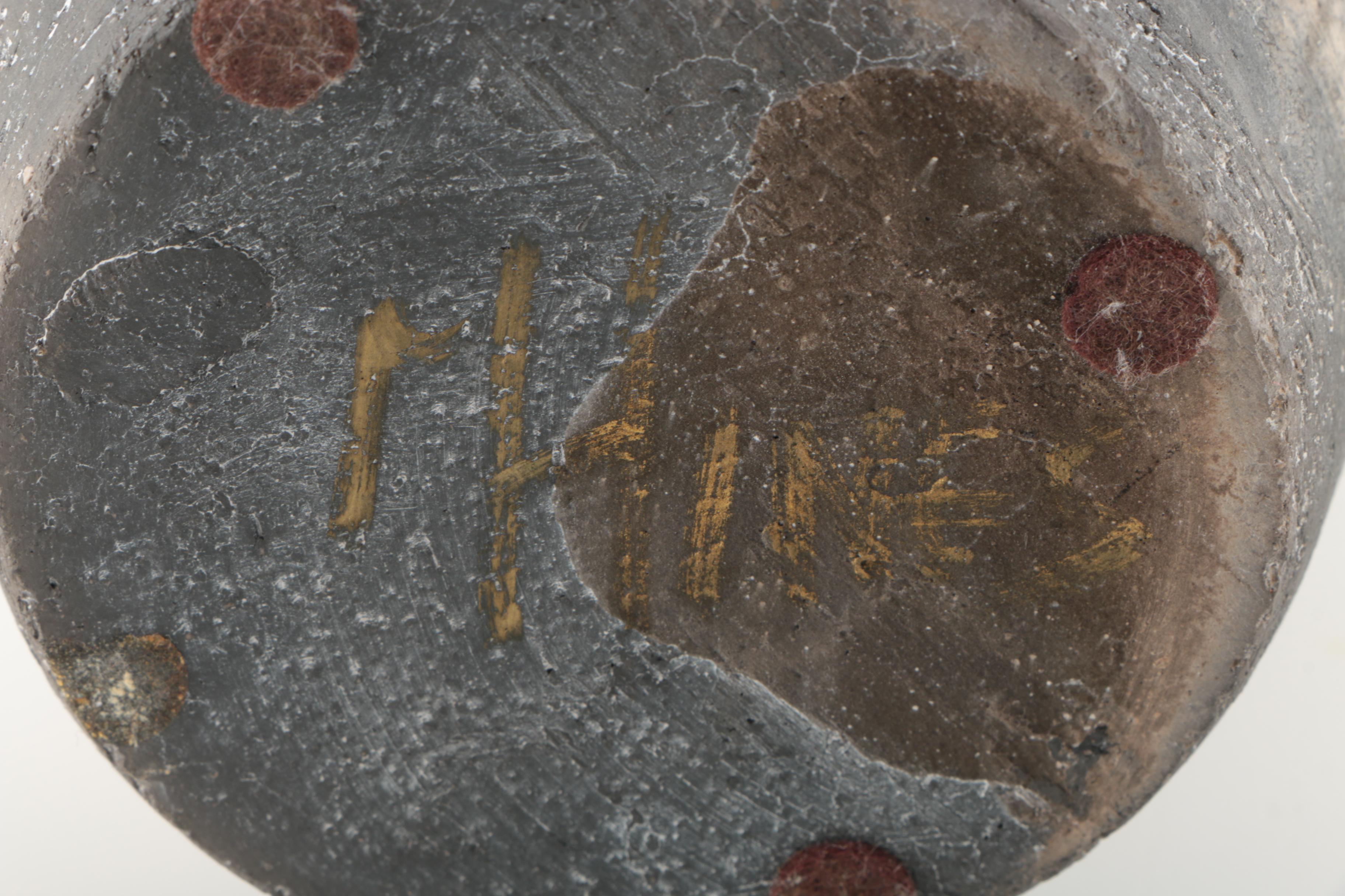 Pair of Raku Fired Art Pottery Vases