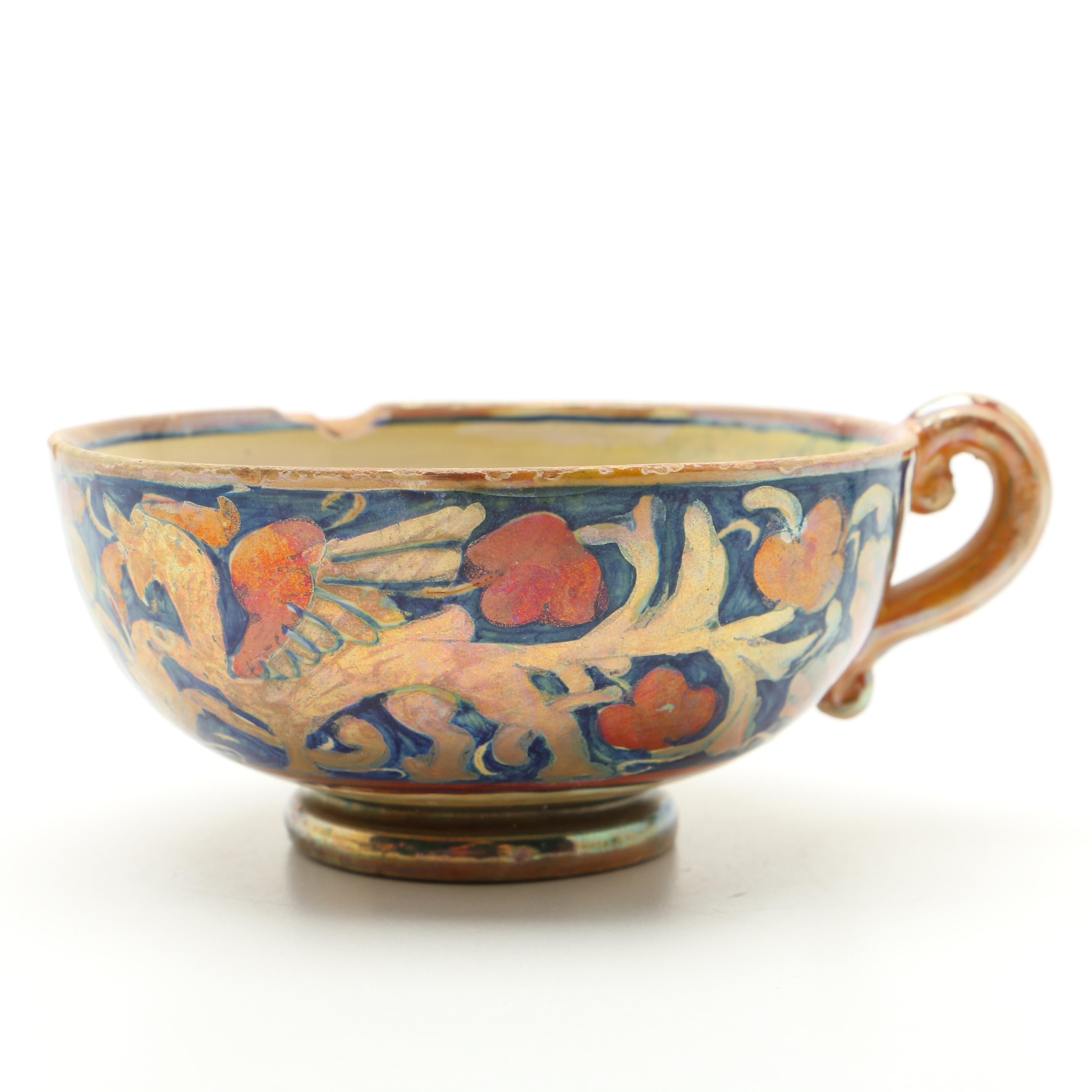 Alfredo Santarelli Majolica Teacups and Saucers
