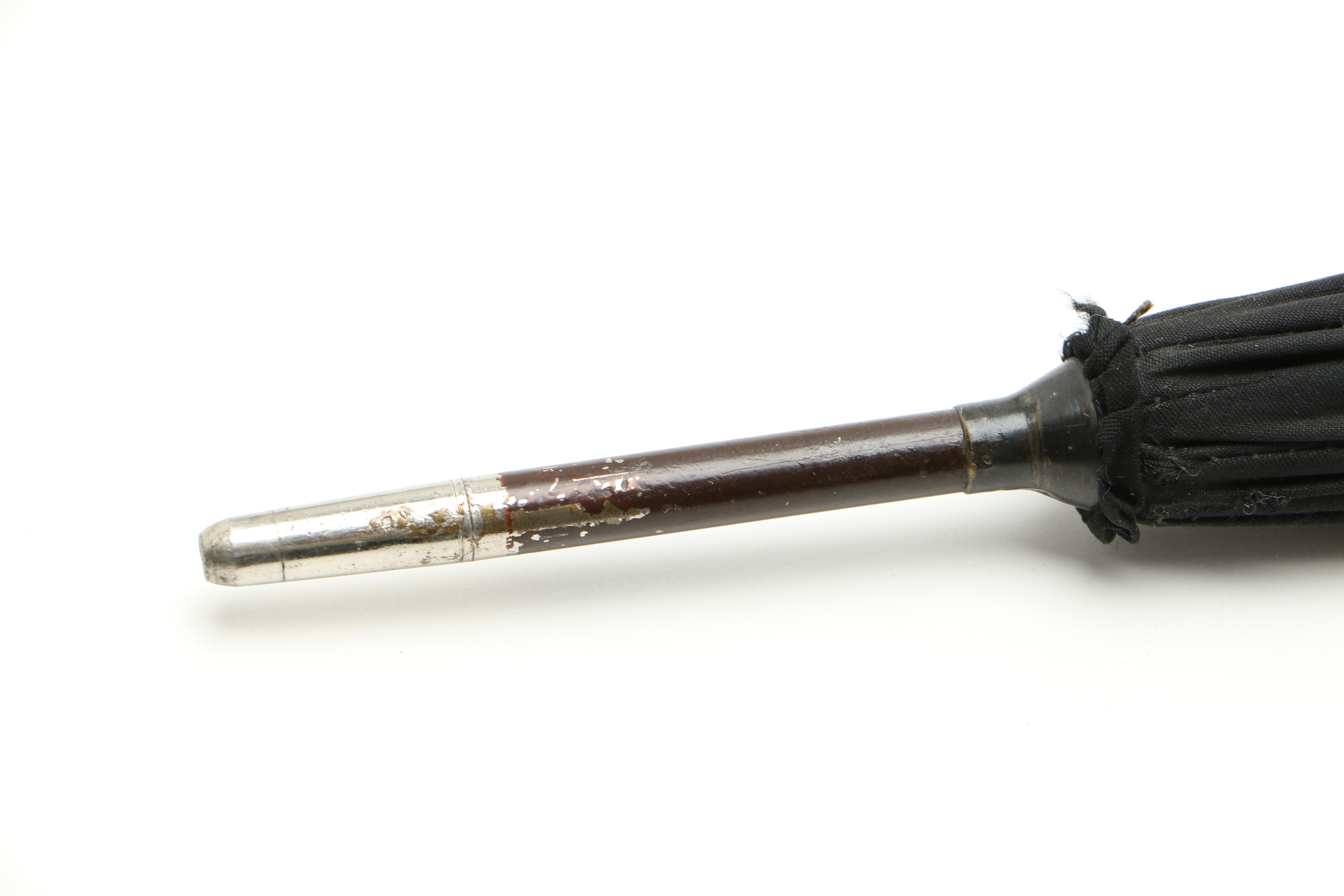 Antique Sterling Silver and Mother of Pearl Inlay Handled Parasol