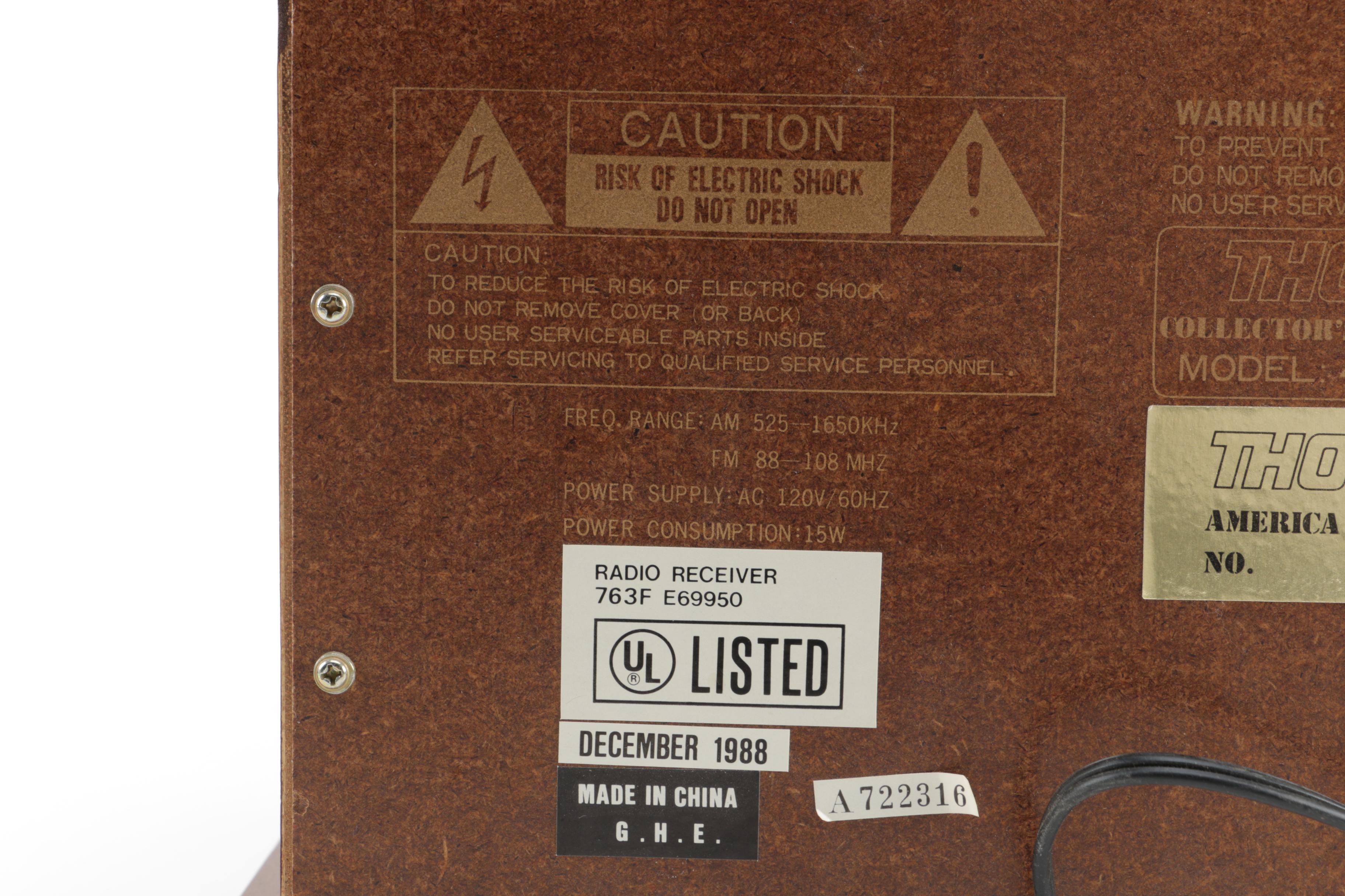 Thomas "America Series 1923" Reproduction Collector's Edition Radio