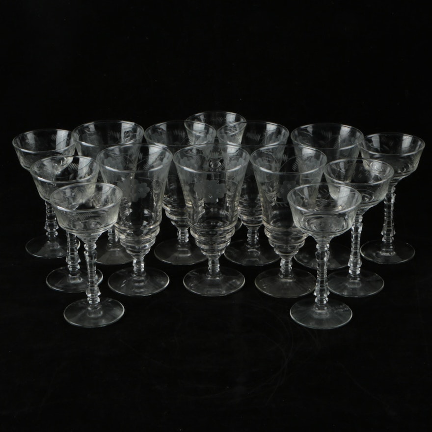 Etched Glass Stemware