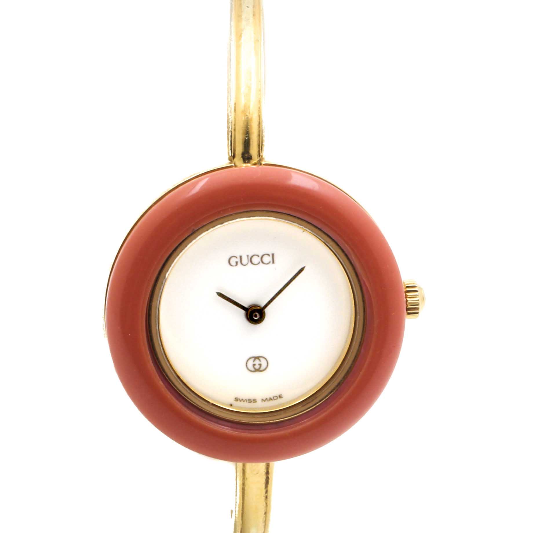 Gucci Gold Tone Watch with Interchangeable Bezels