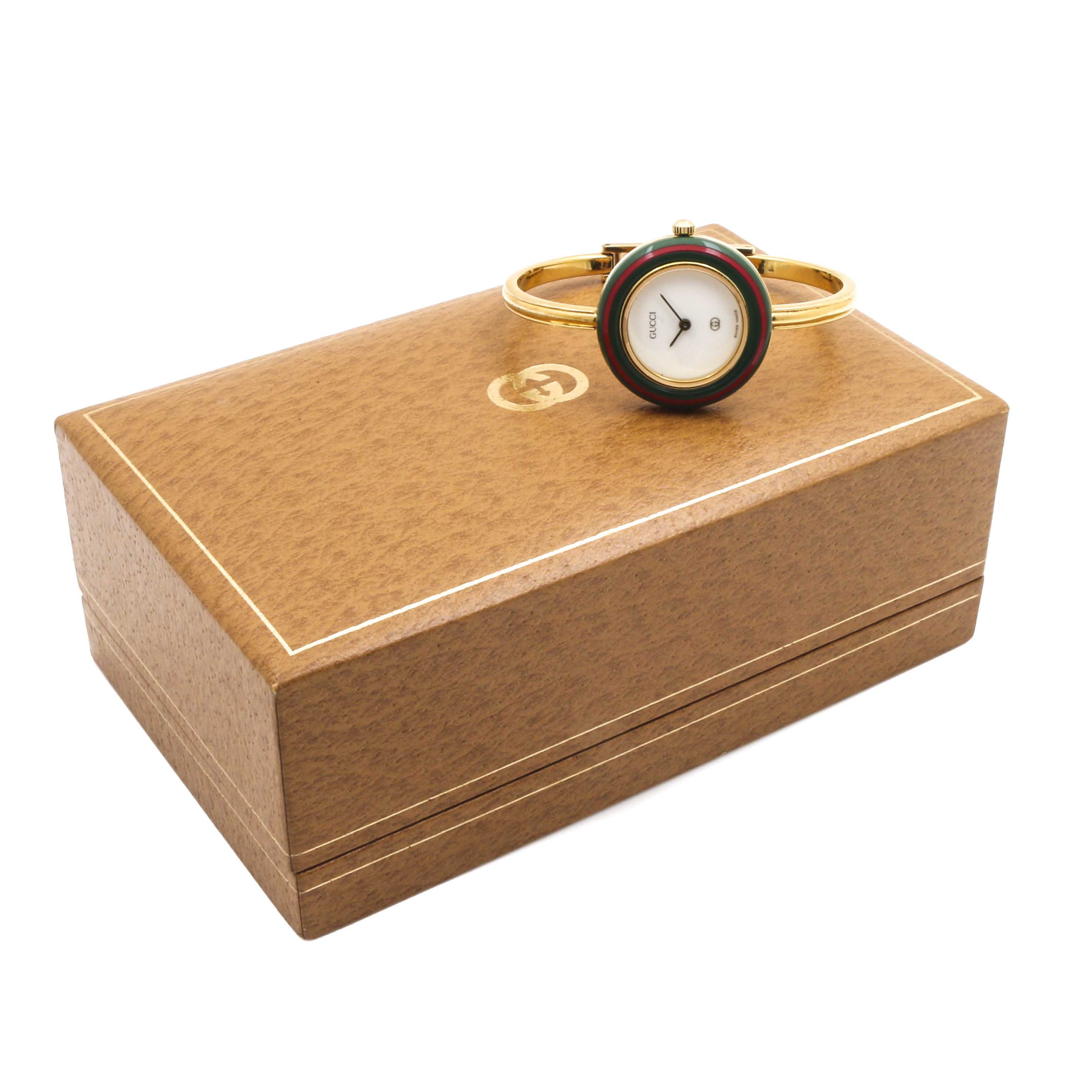 Gucci Gold Tone Watch with Interchangeable Bezels