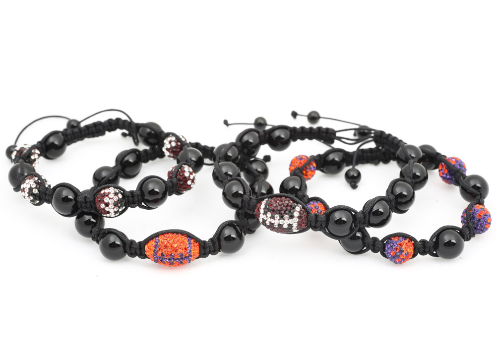 USC and Clemson University Themed Braided Crystal Embellished Bracelets