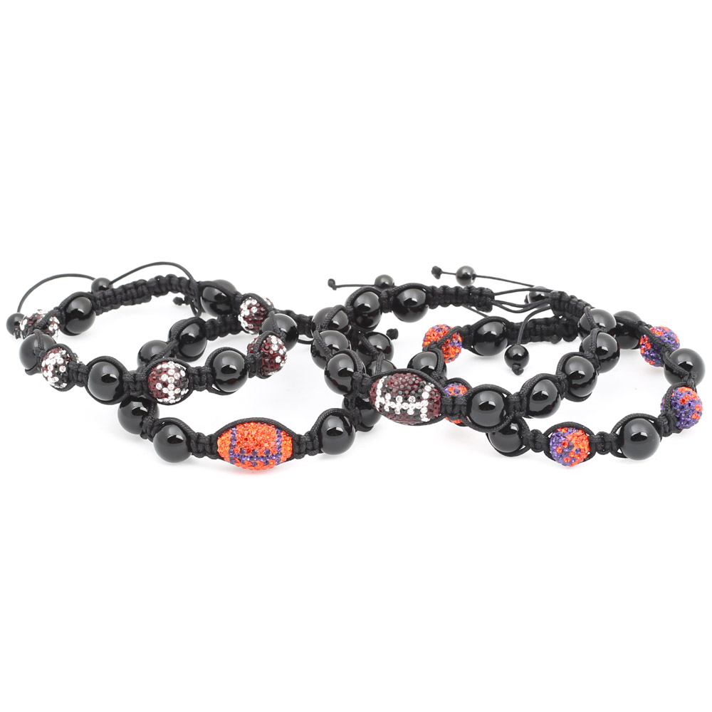 USC and Clemson University Themed Braided Crystal Embellished Bracelets