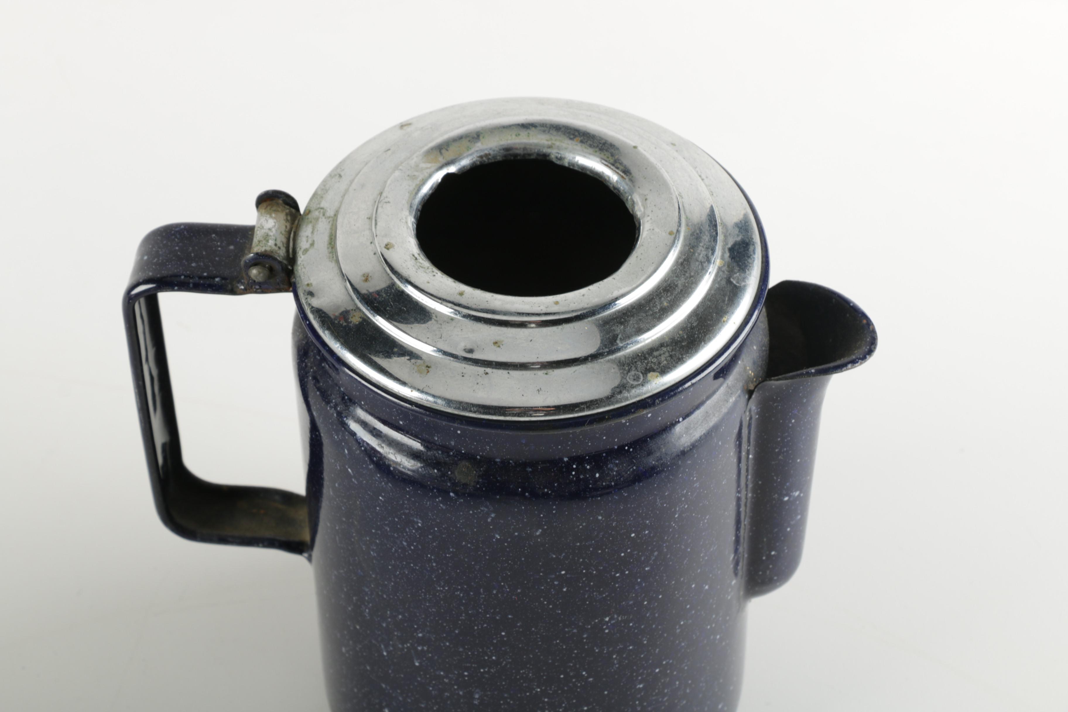 Vintage Enamelware Coffee Pot
