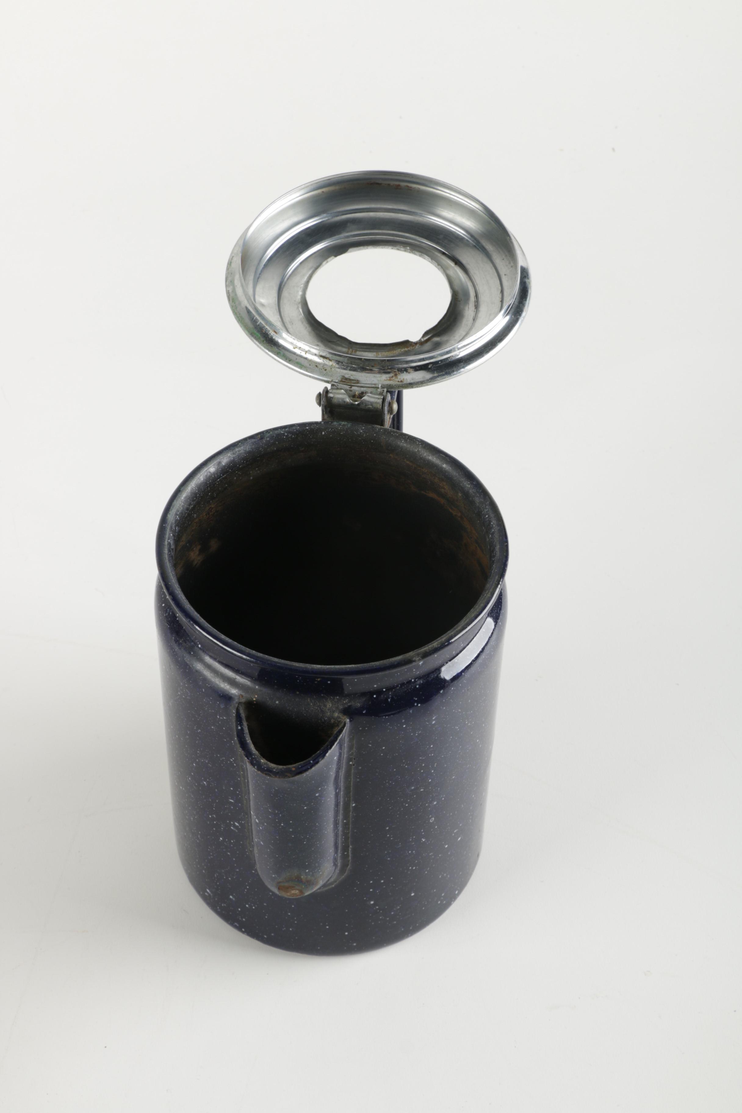 Vintage Enamelware Coffee Pot