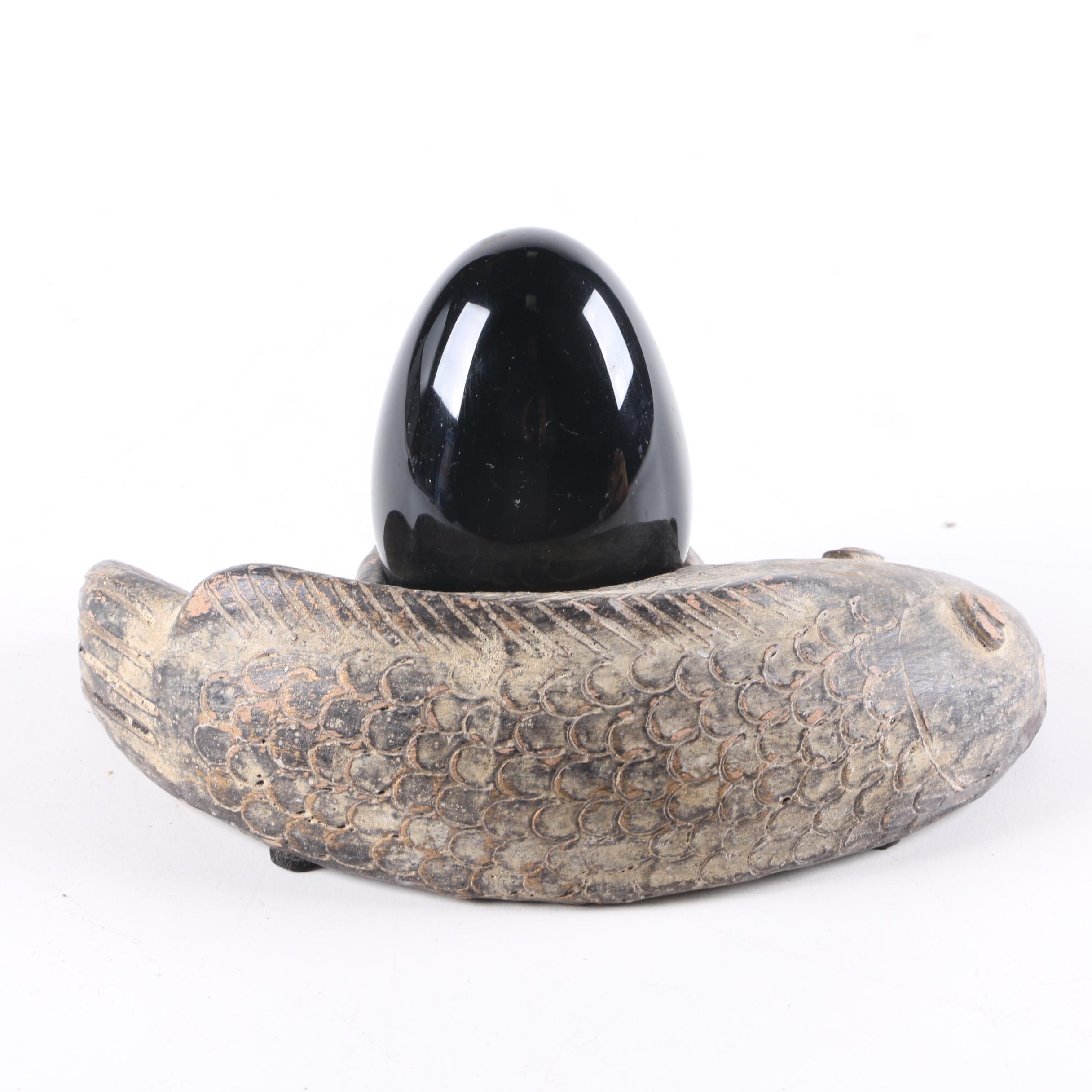 Fish and Egg Figurine