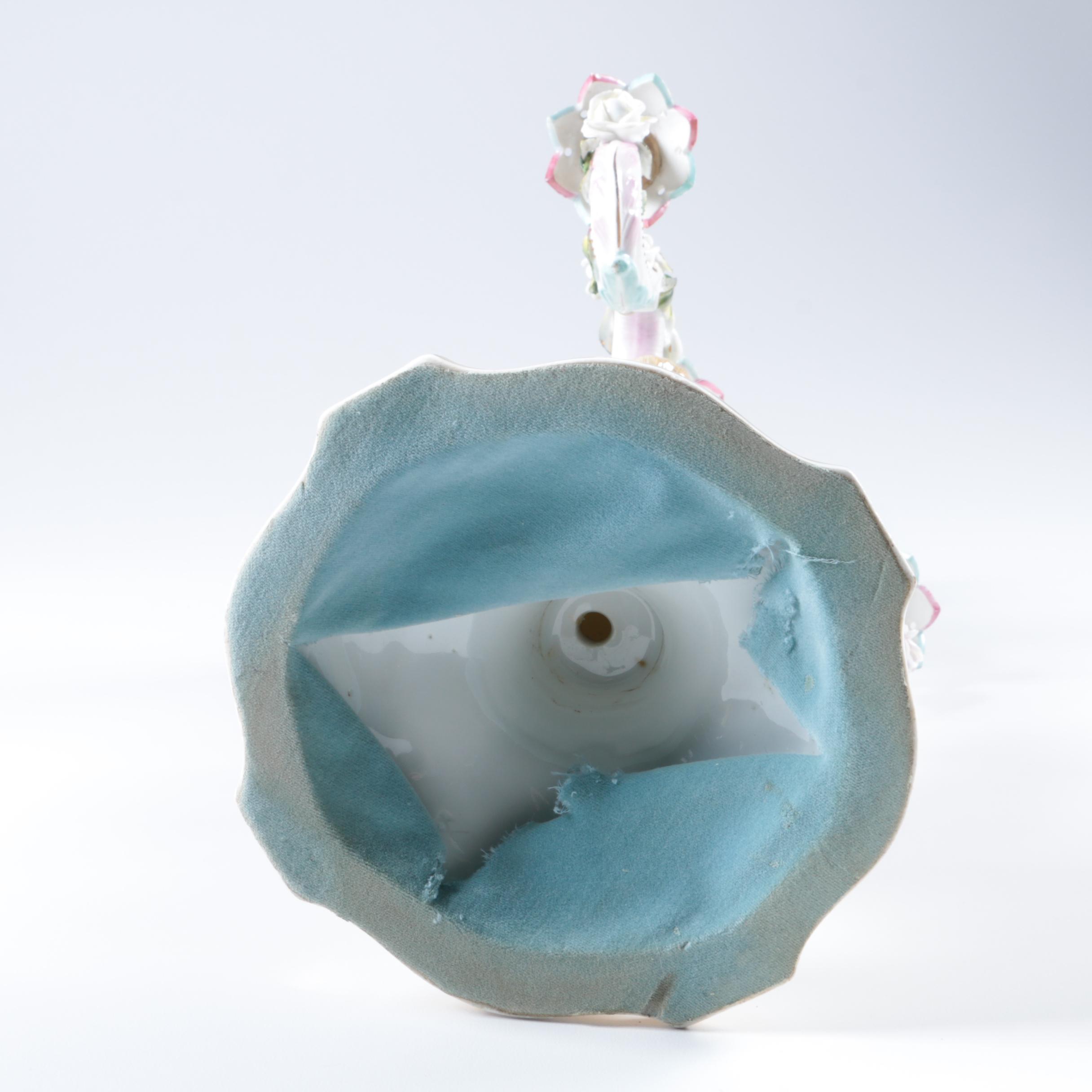 Antique Meissen Hand-Painted Porcelain Figural Candelabra