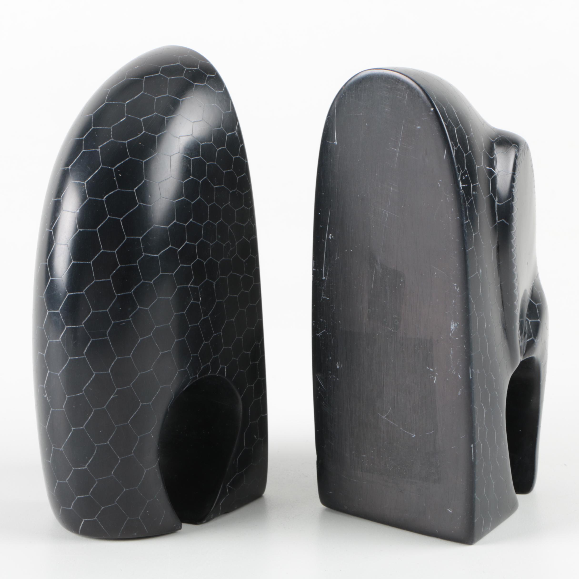 Soapstone Elephant Bookends