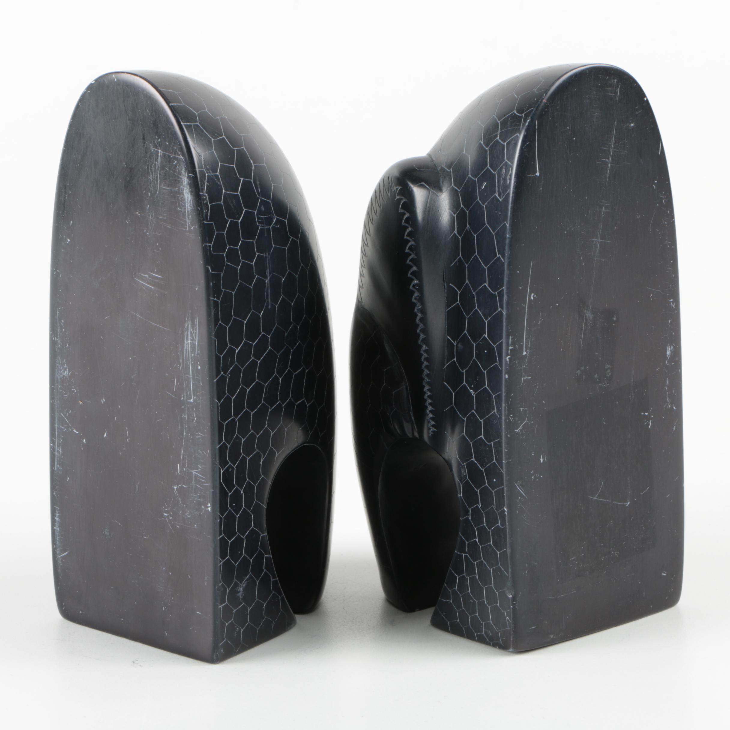Soapstone Elephant Bookends