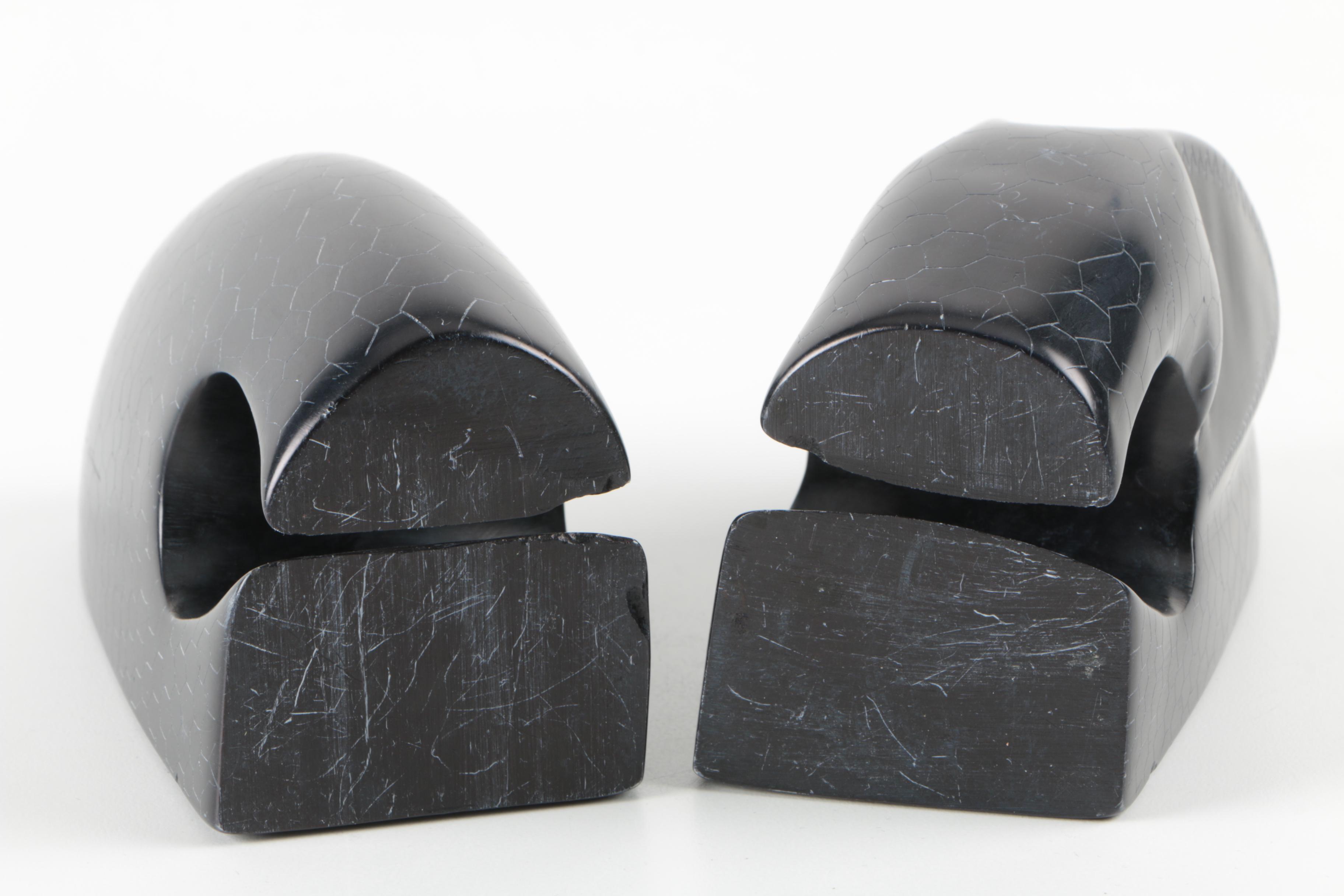 Soapstone Elephant Bookends