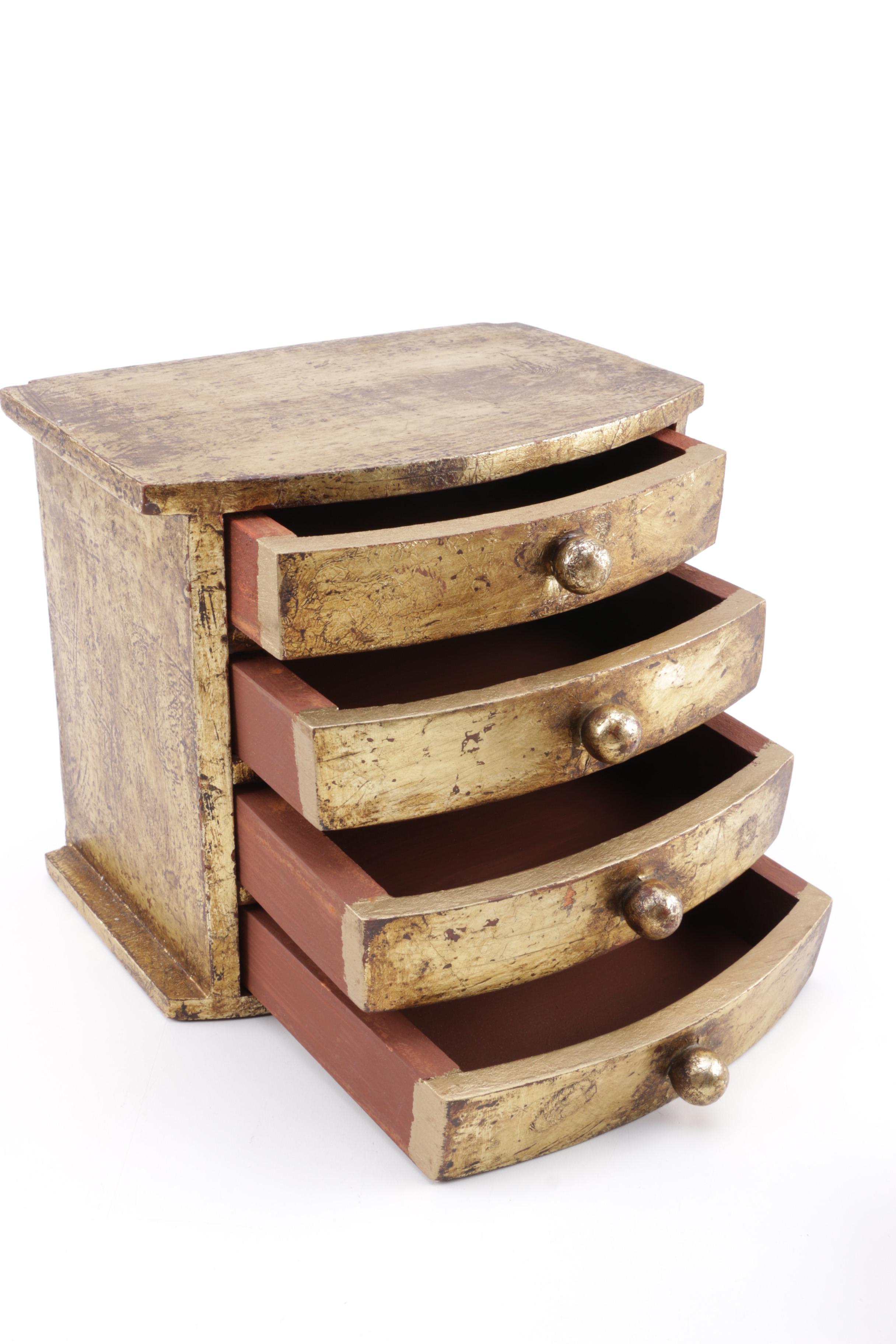 Vintage Trinket Boxes Including Inlaid Wood