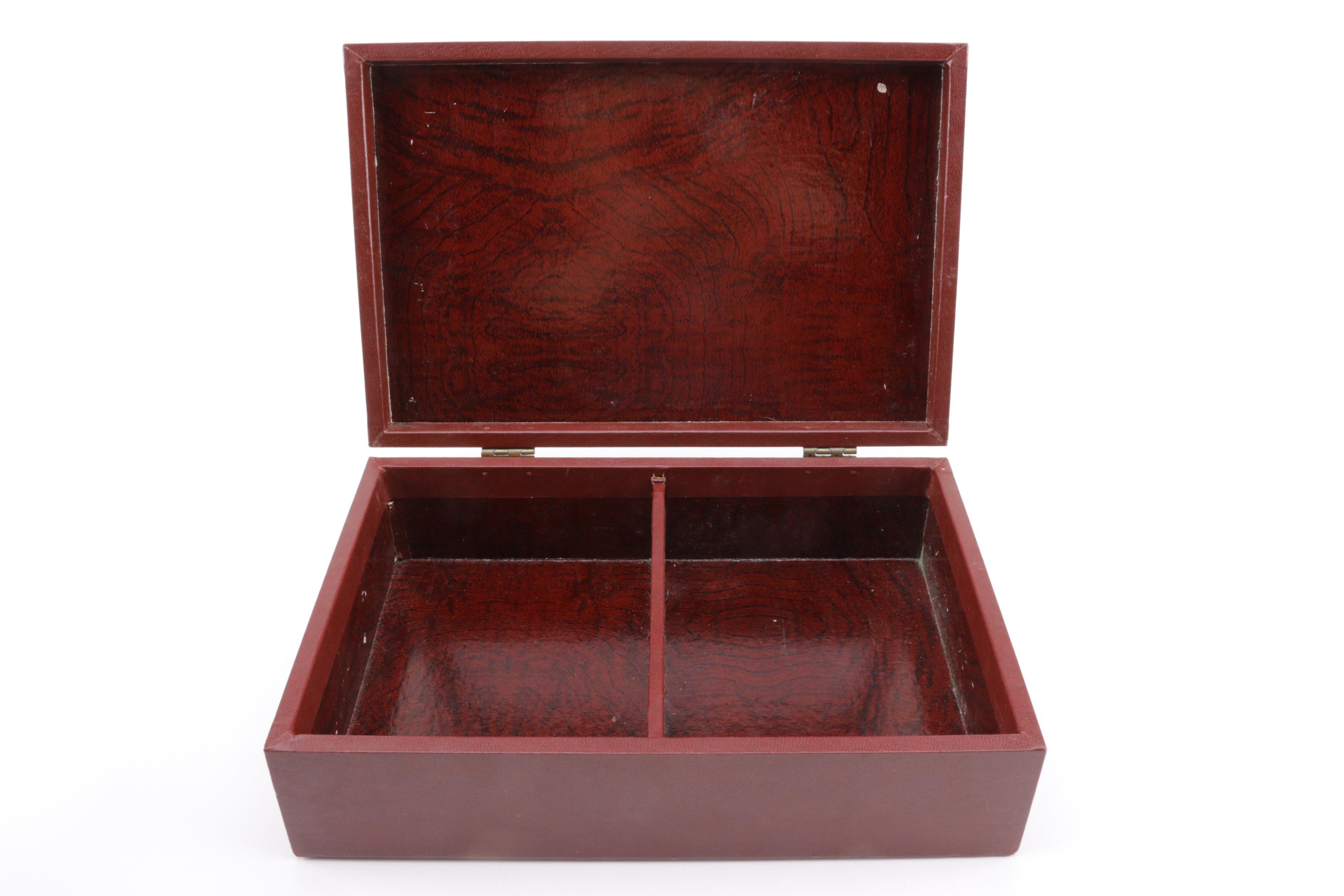 Vintage Trinket Boxes Including Inlaid Wood