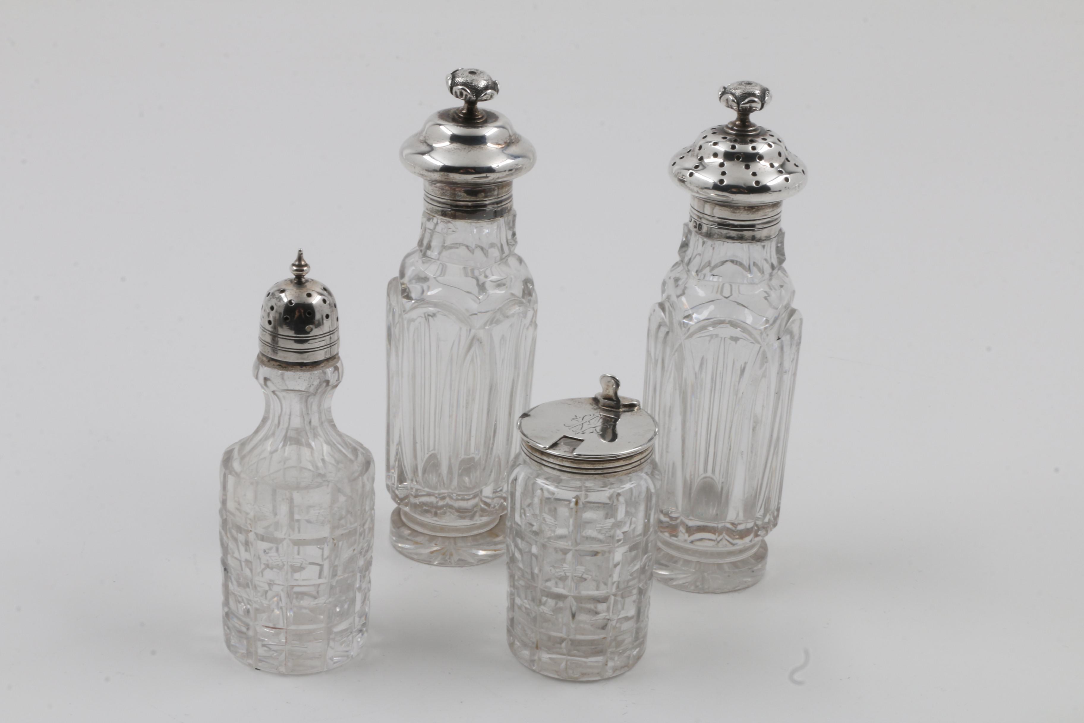 Antique English Sterling Silver Cruet Set