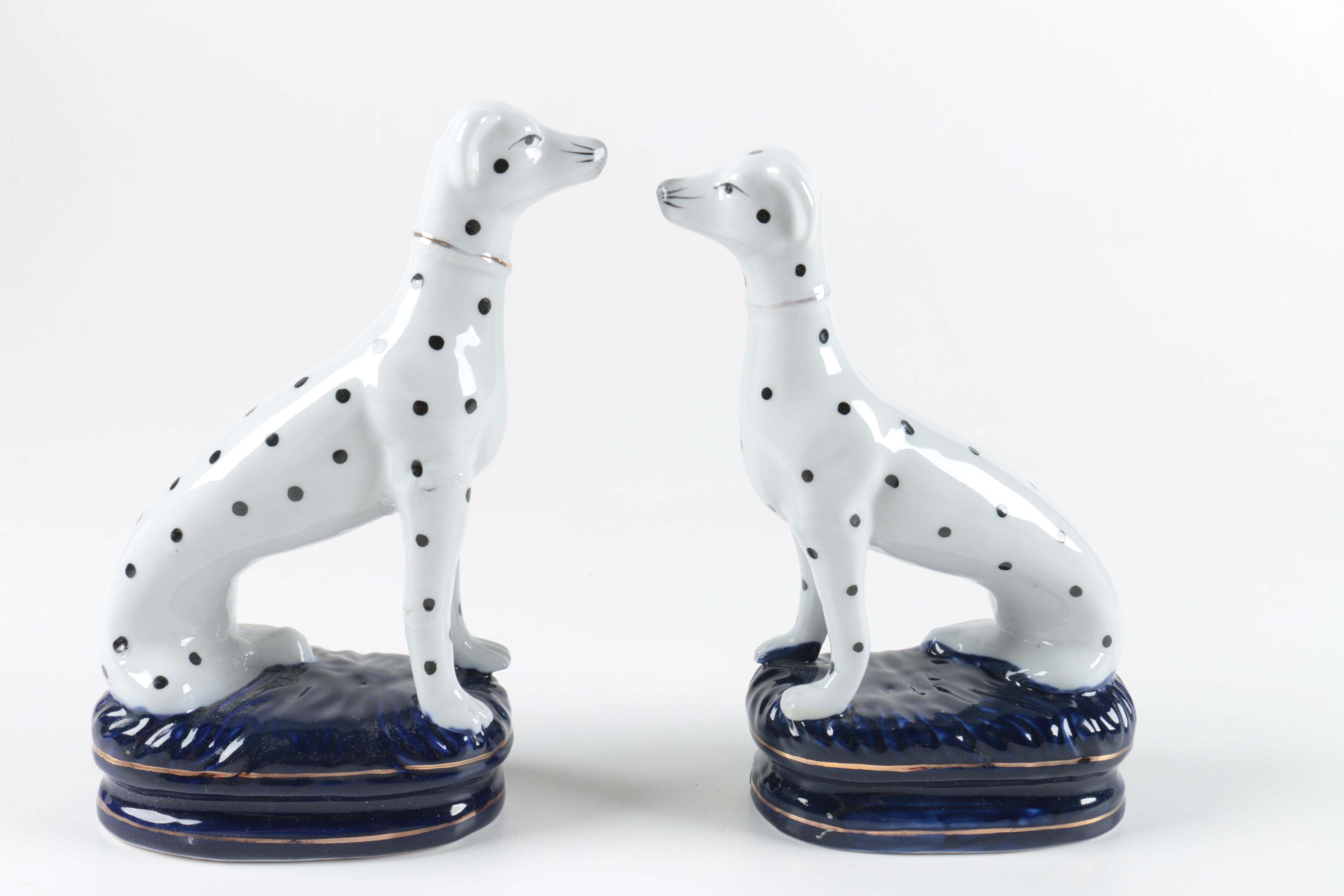 Hand-Painted Porcelain Dalmatian Figurines