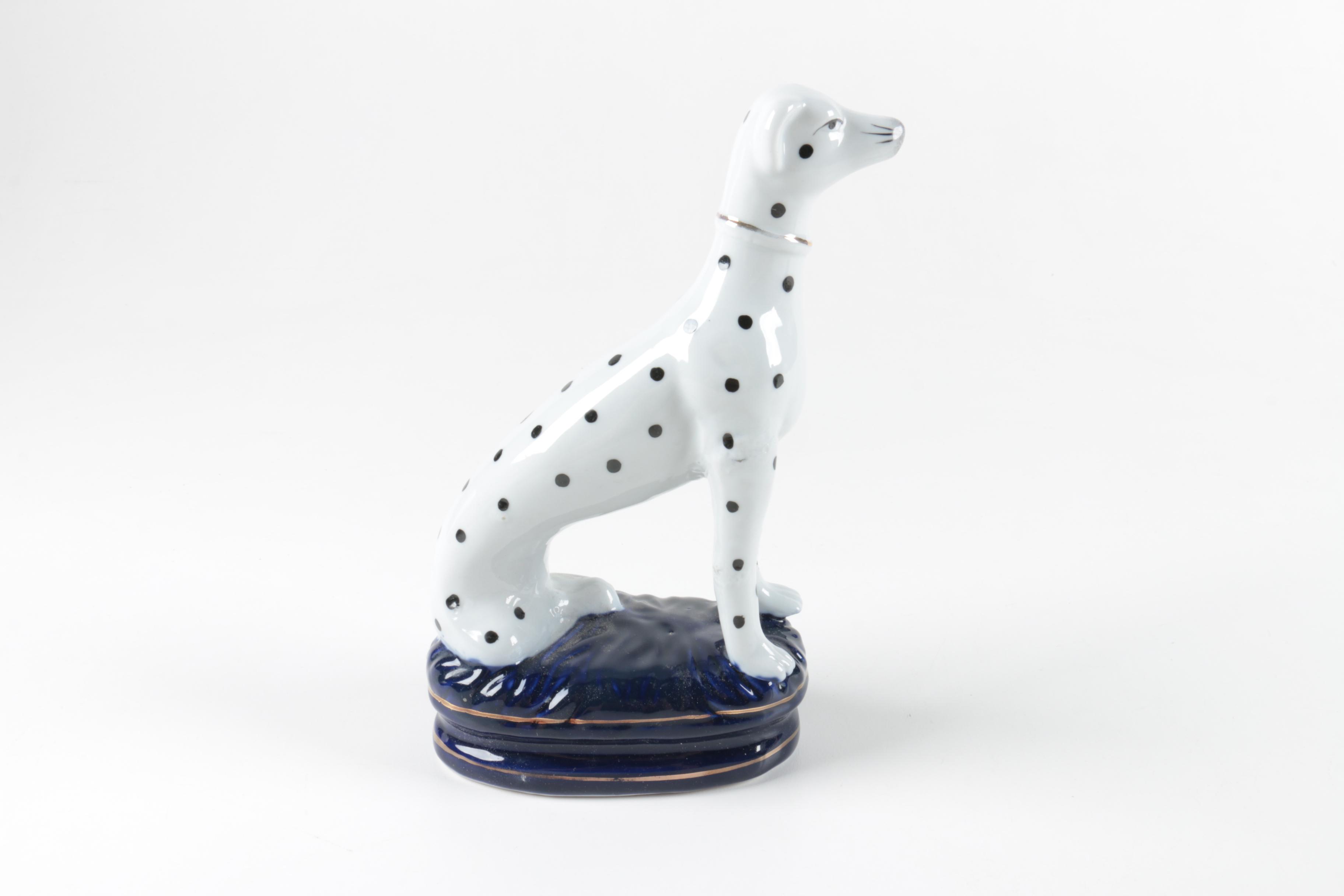 Hand-Painted Porcelain Dalmatian Figurines