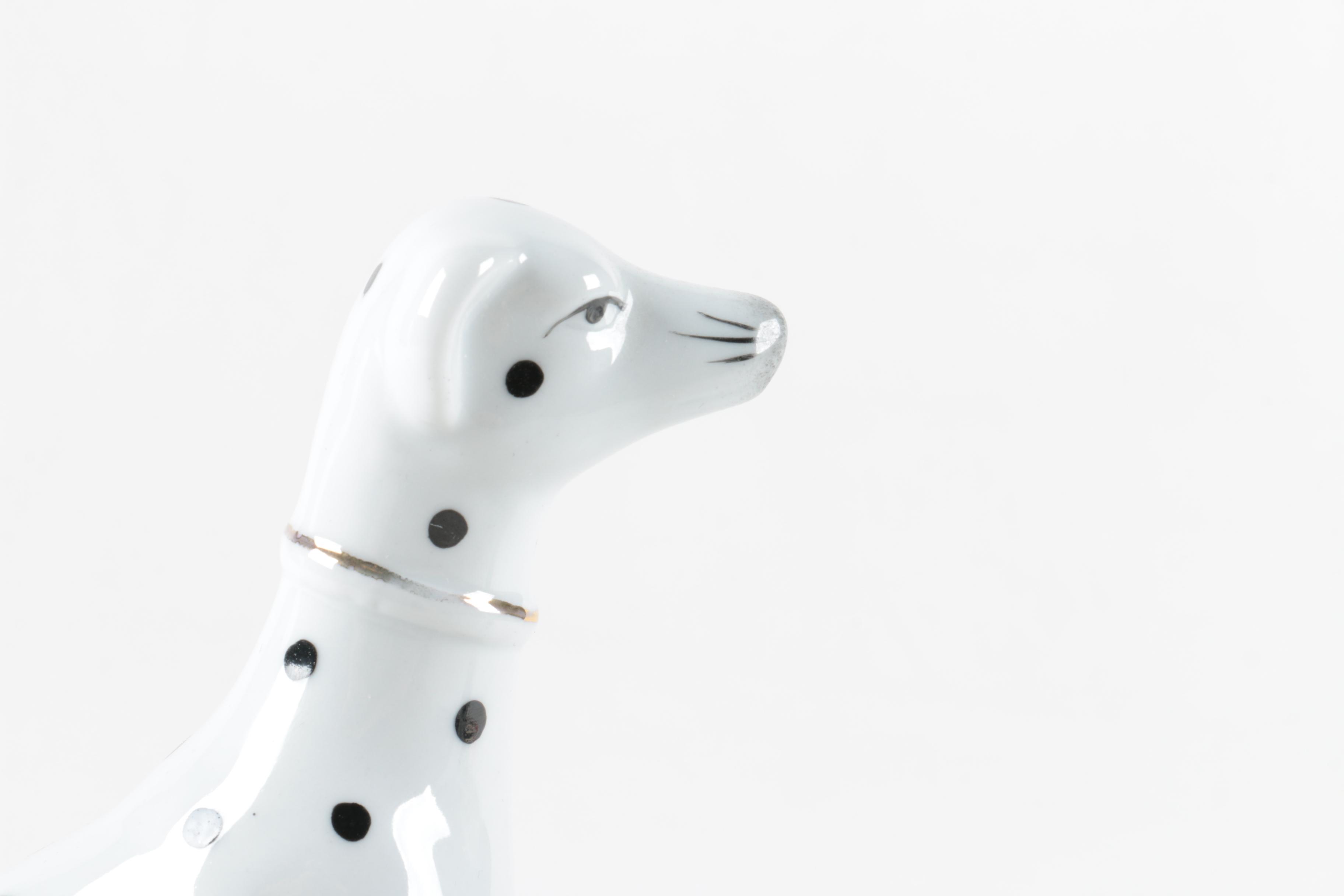 Hand-Painted Porcelain Dalmatian Figurines