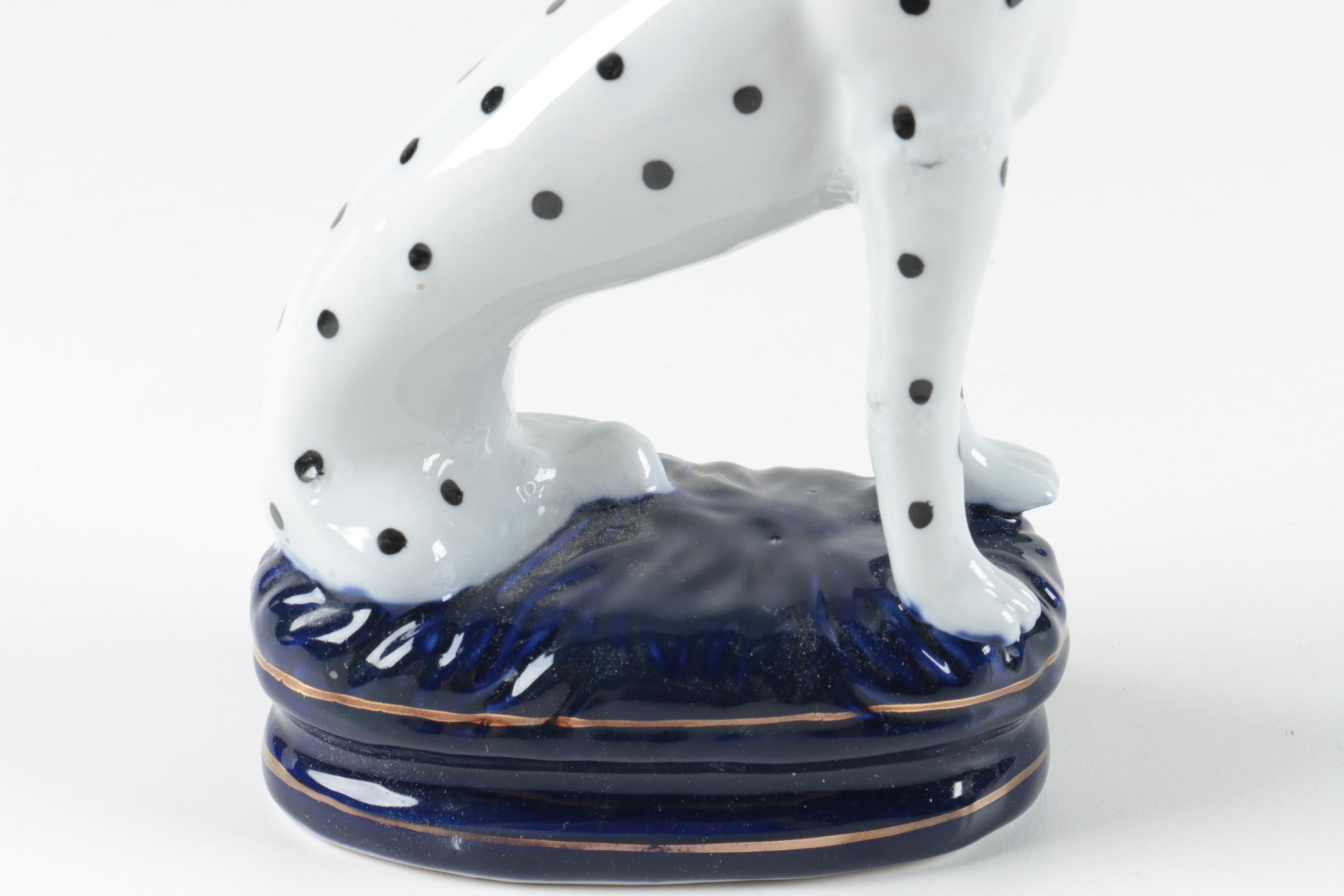 Hand-Painted Porcelain Dalmatian Figurines