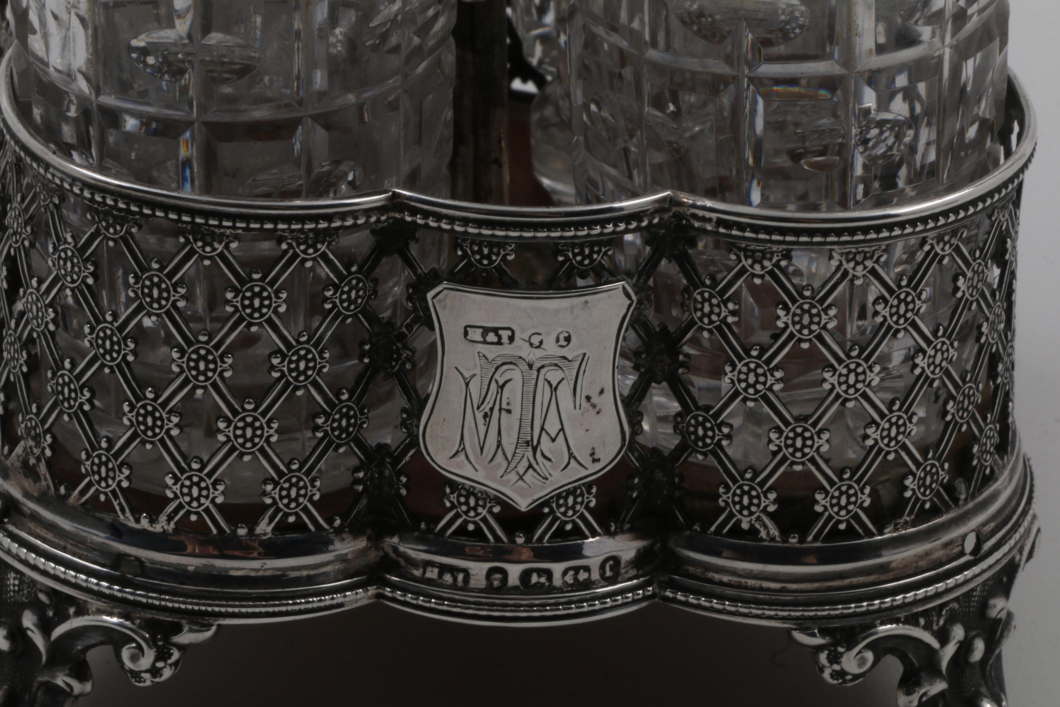 Antique English Sterling Silver Cruet Set