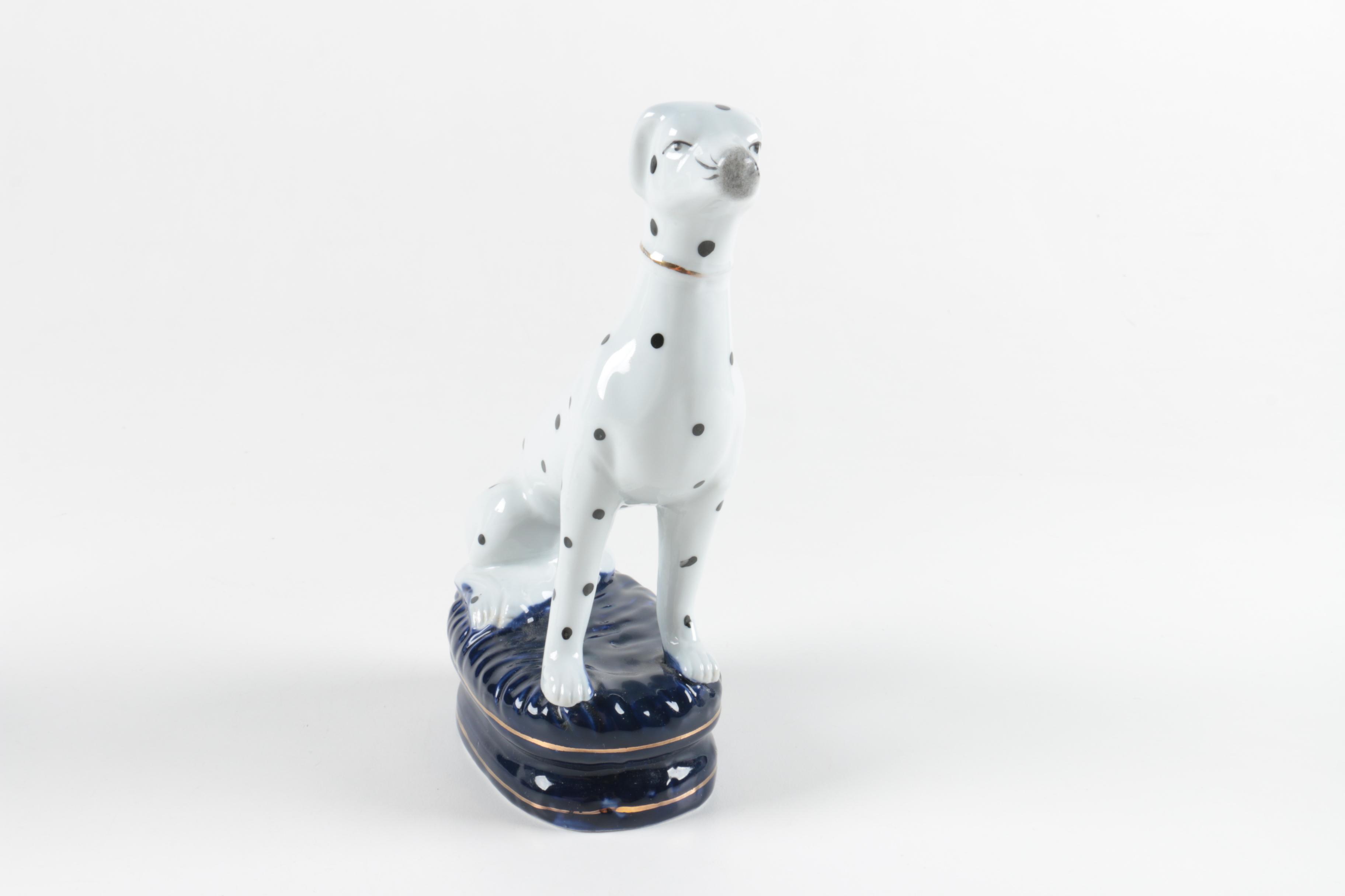 Hand-Painted Porcelain Dalmatian Figurines