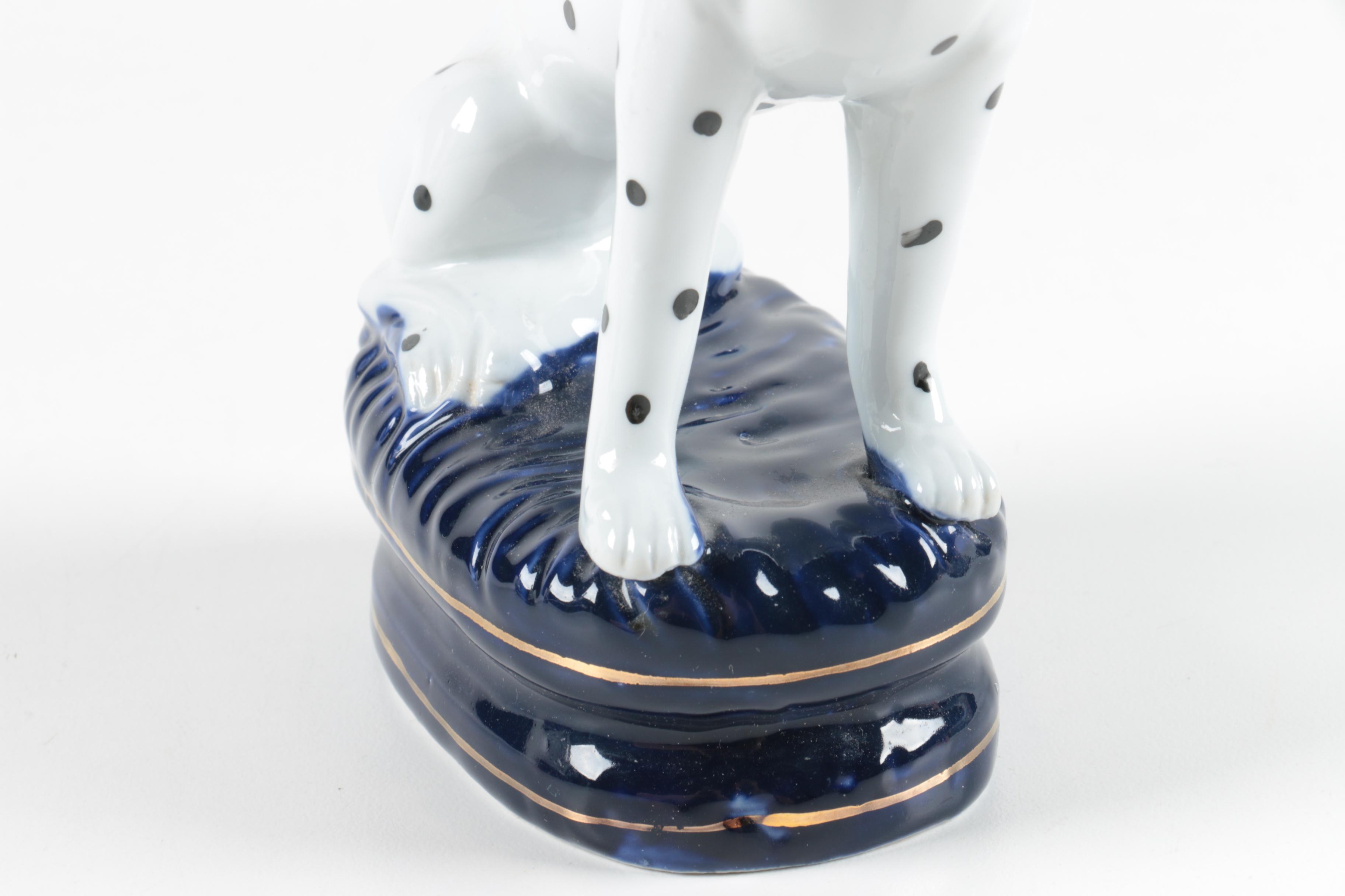 Hand-Painted Porcelain Dalmatian Figurines