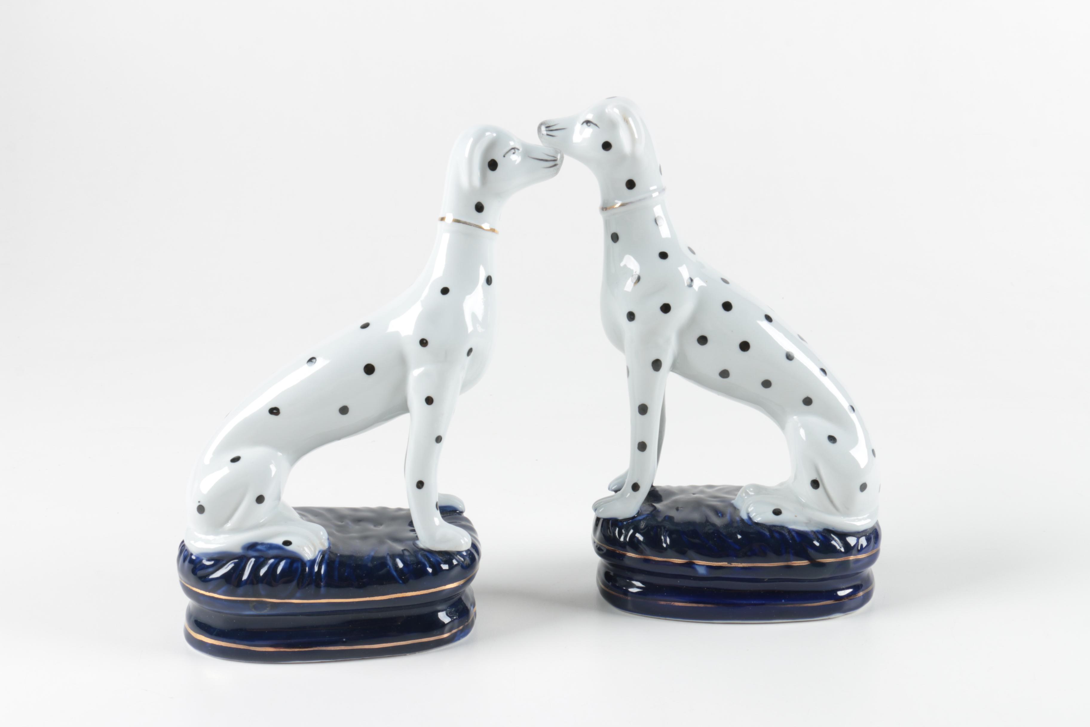 Hand-Painted Porcelain Dalmatian Figurines