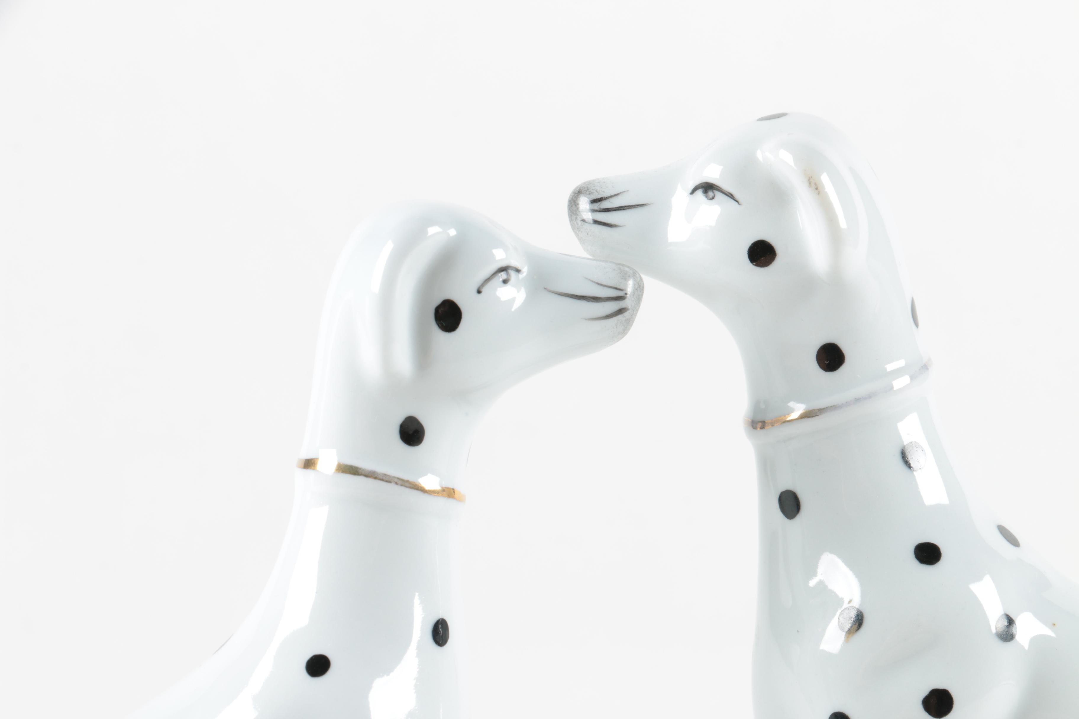 Hand-Painted Porcelain Dalmatian Figurines