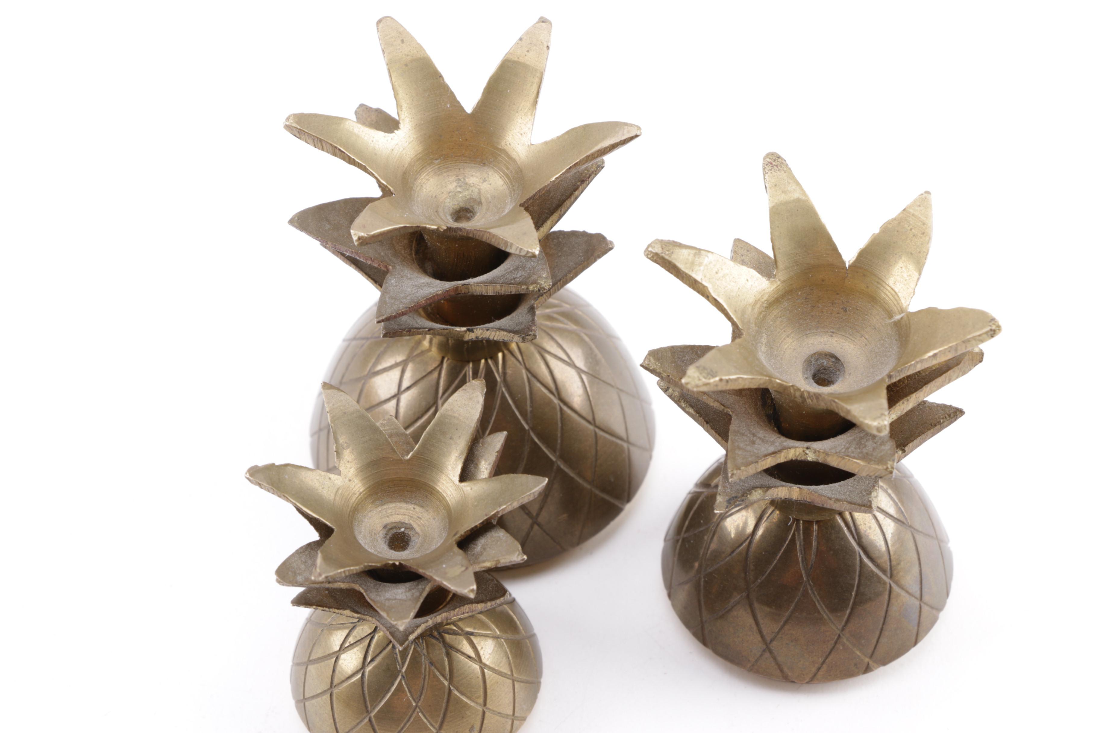 Brass Pineapple Trinket Boxes