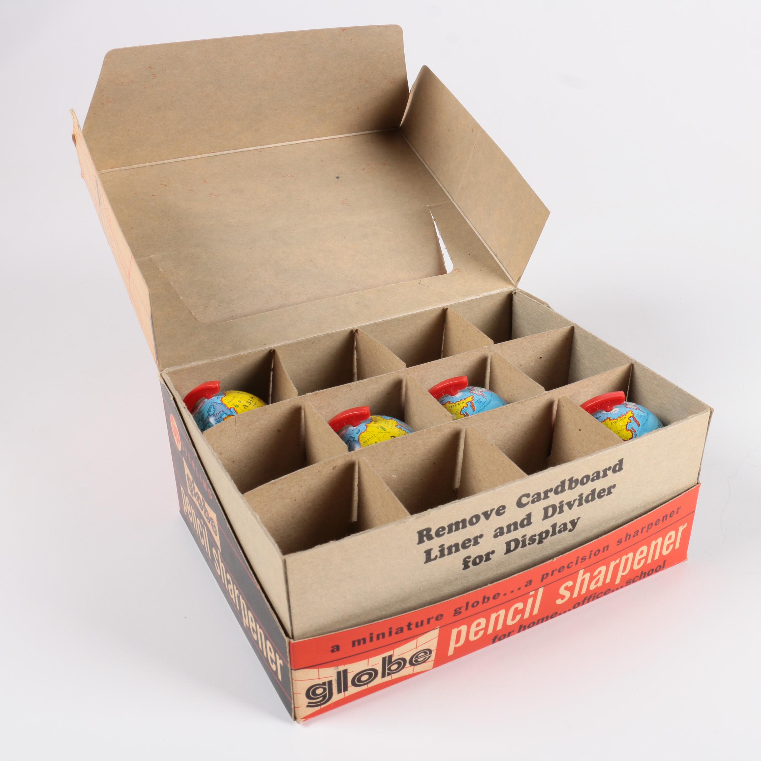 Vintage Globe Motif Items And Portable Porter Luggage Wheels