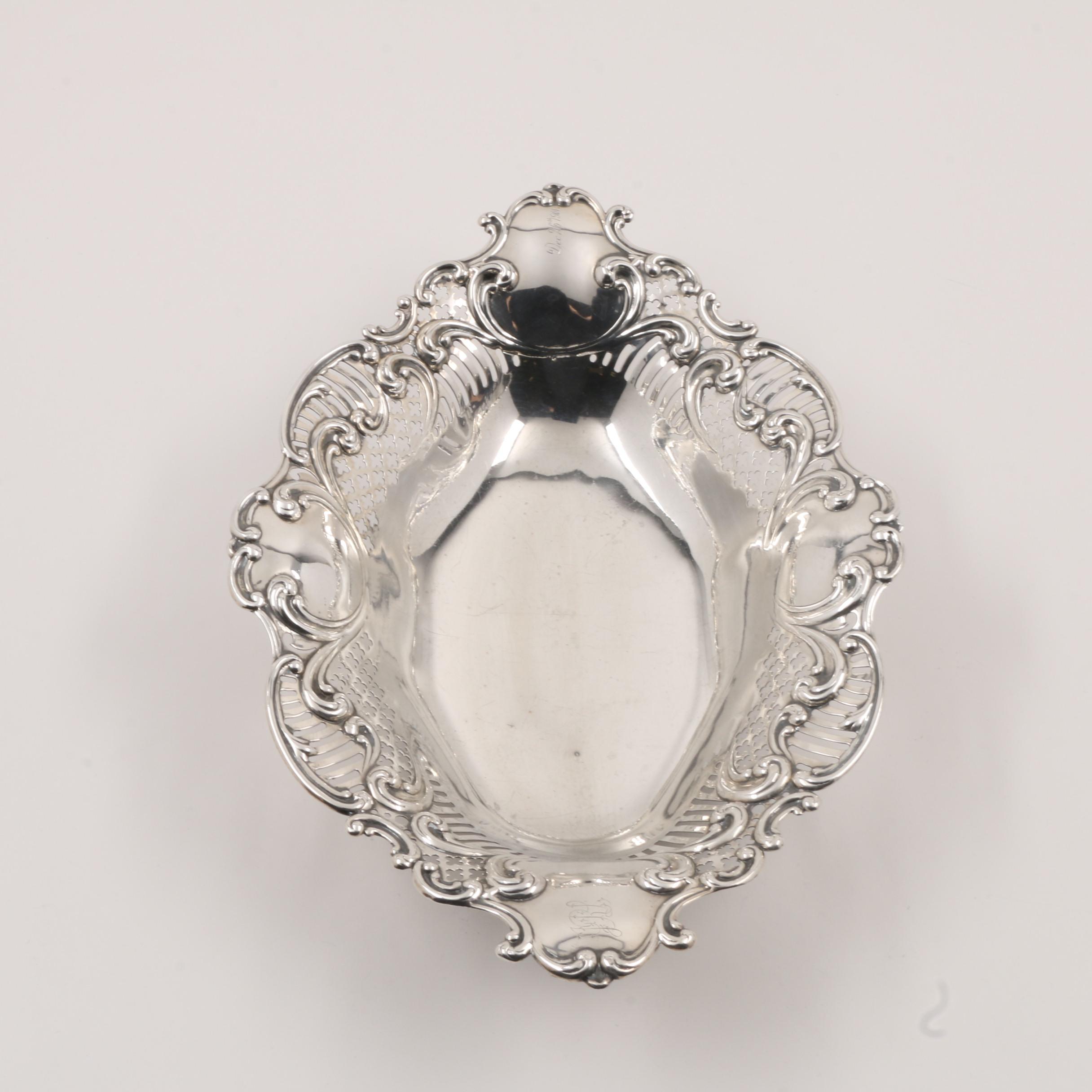 Antique Gorham Sterling Silver Pierced, Footed Service Bowl