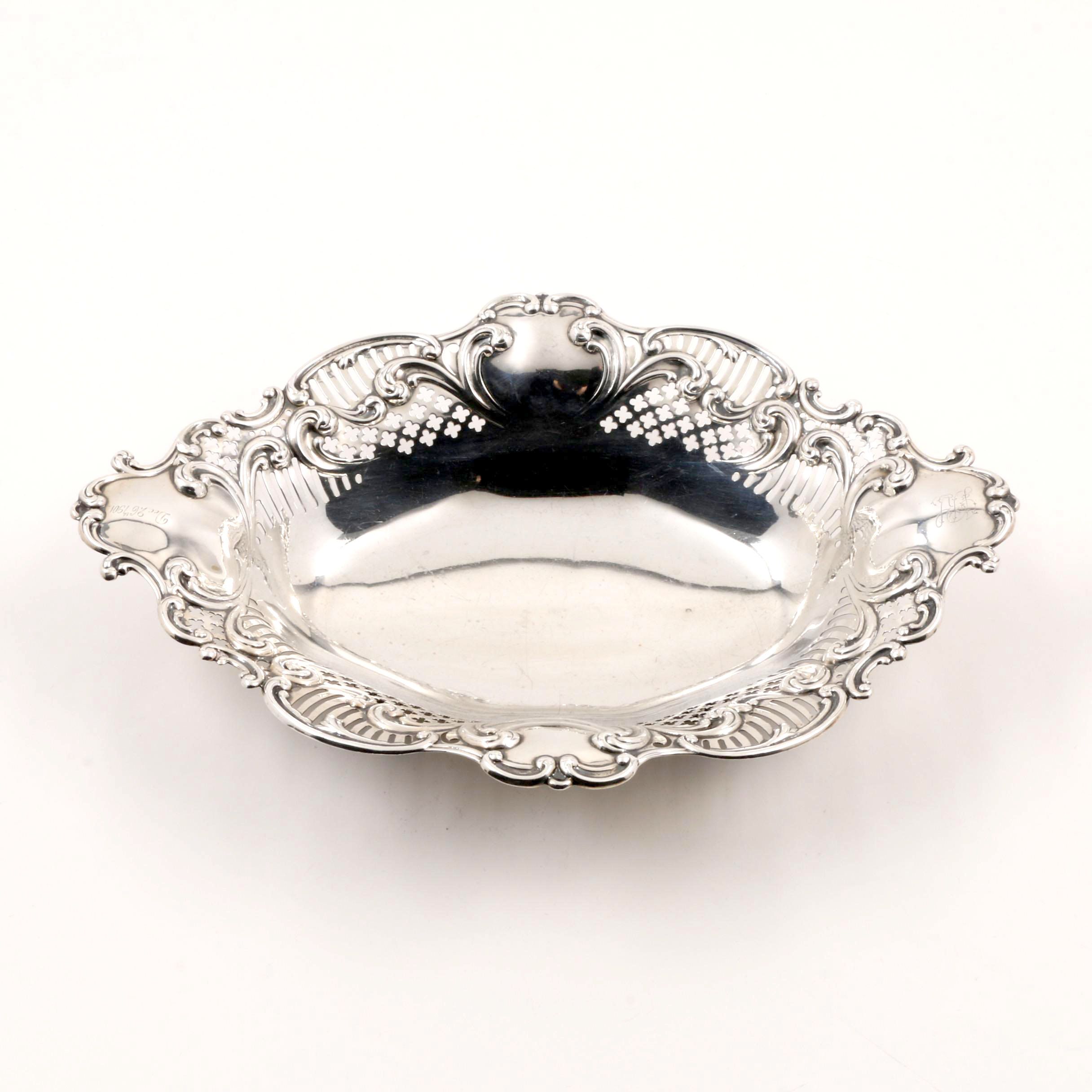 Antique Gorham Sterling Silver Pierced, Footed Service Bowl