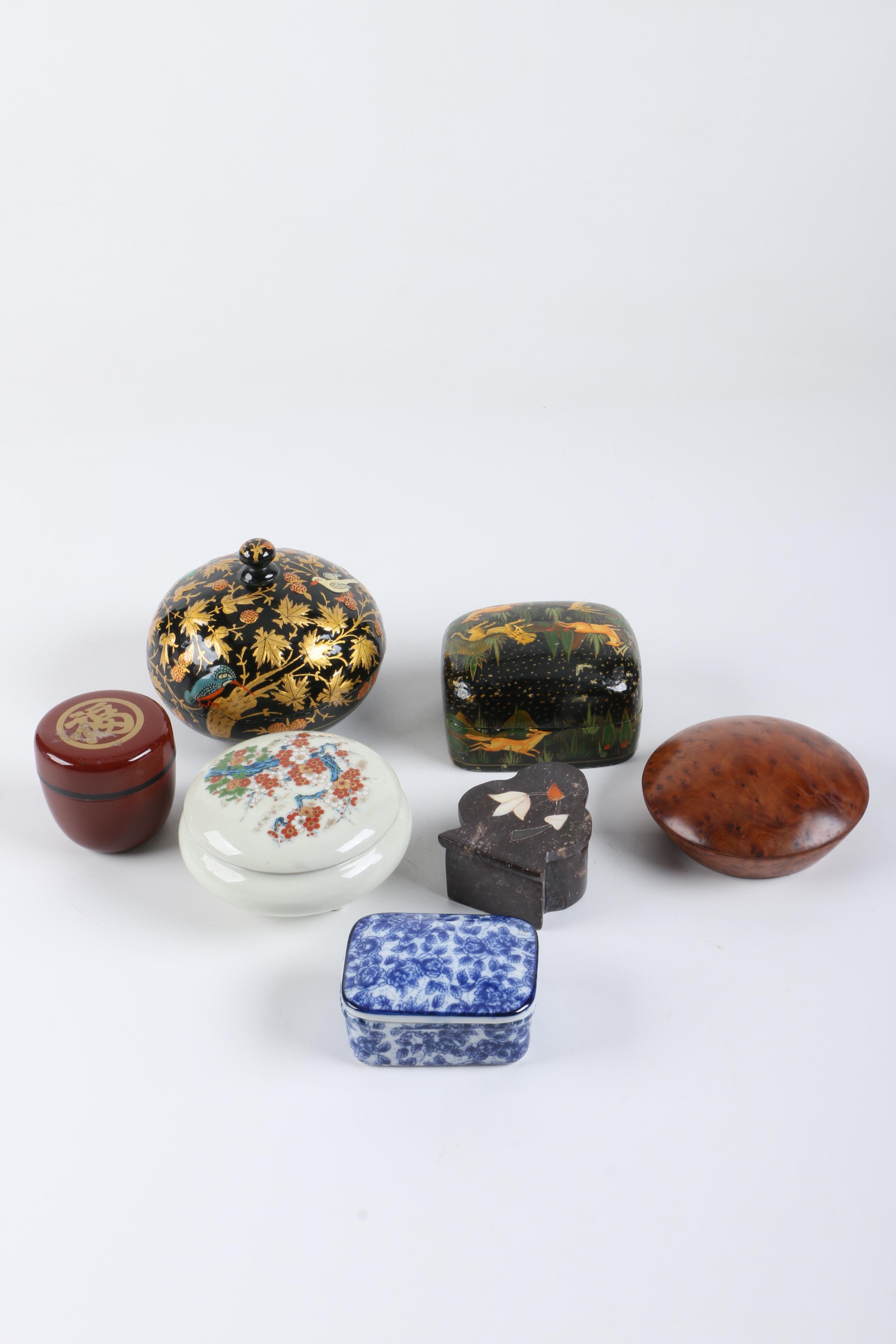 Trinket Boxes featuring Agate, Soapstone, and Mother of Pearl