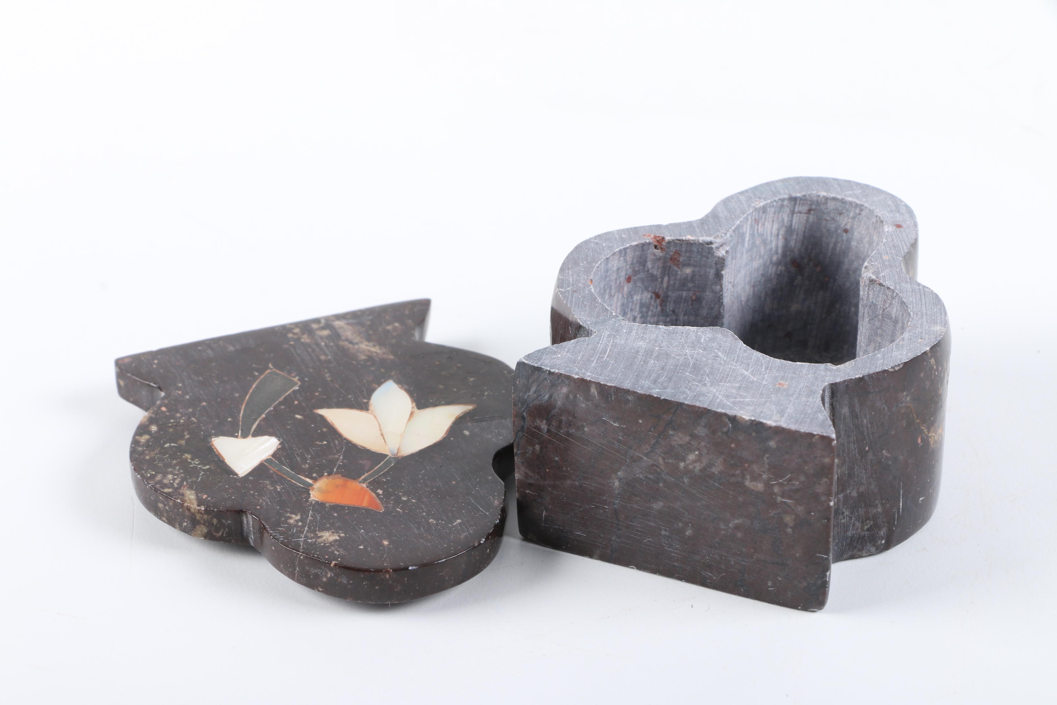 Trinket Boxes featuring Agate, Soapstone, and Mother of Pearl